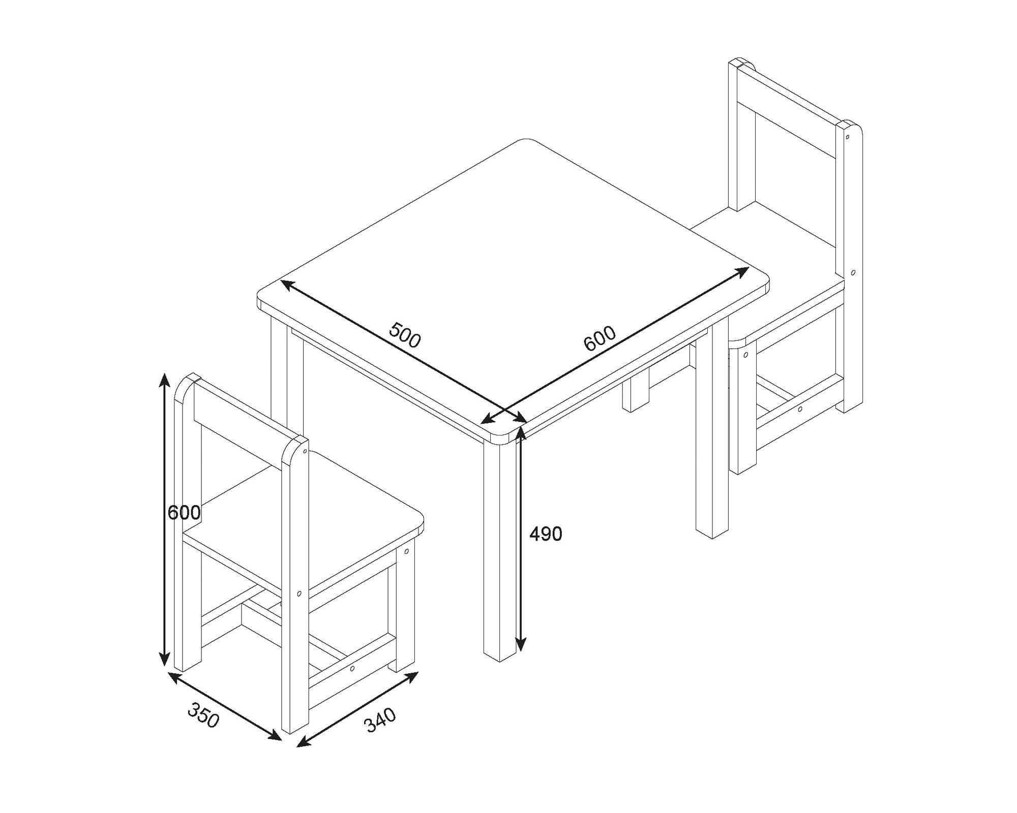 Mesa + silla blanco/natural M+Design-4
