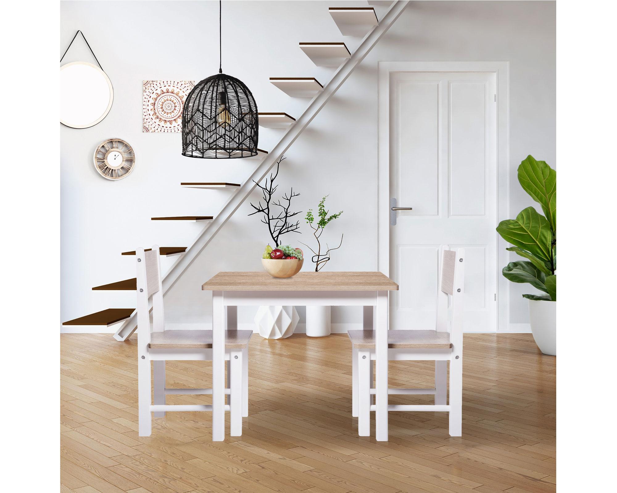 Mesa + silla blanco/natural M+Design-3