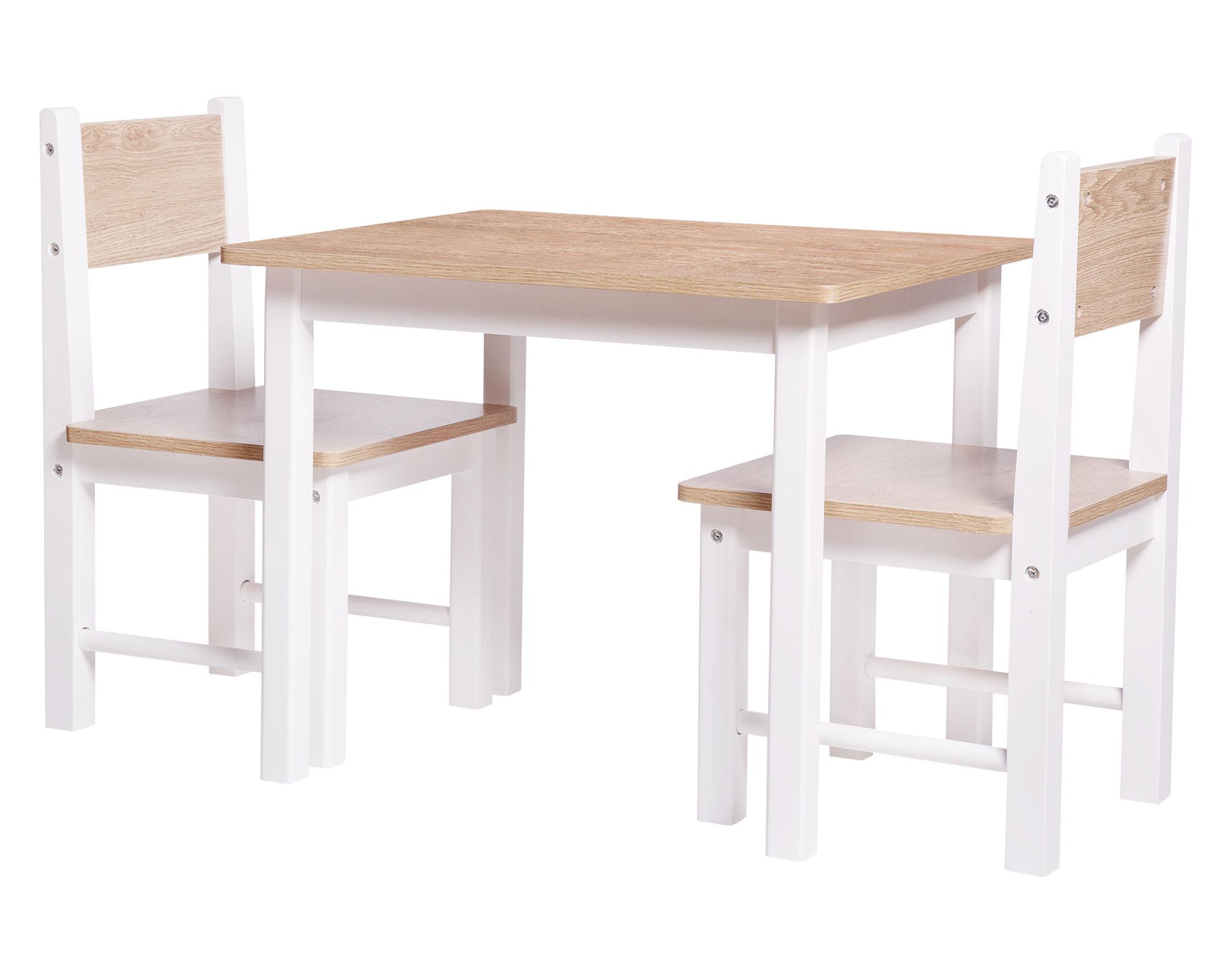 Mesa + silla blanco/natural M+Design-1