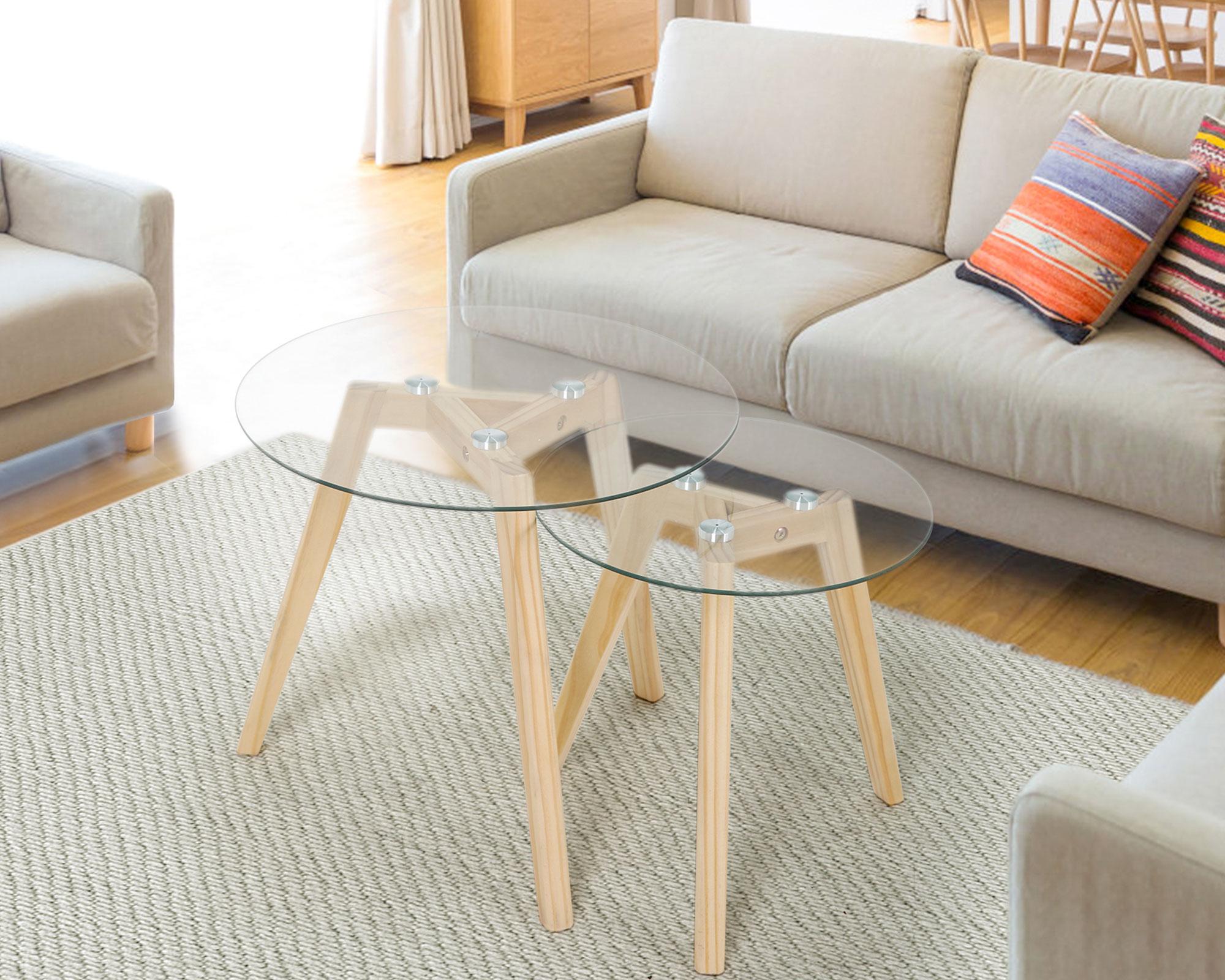 Mesa centro New Grape natural 2 piezas-2