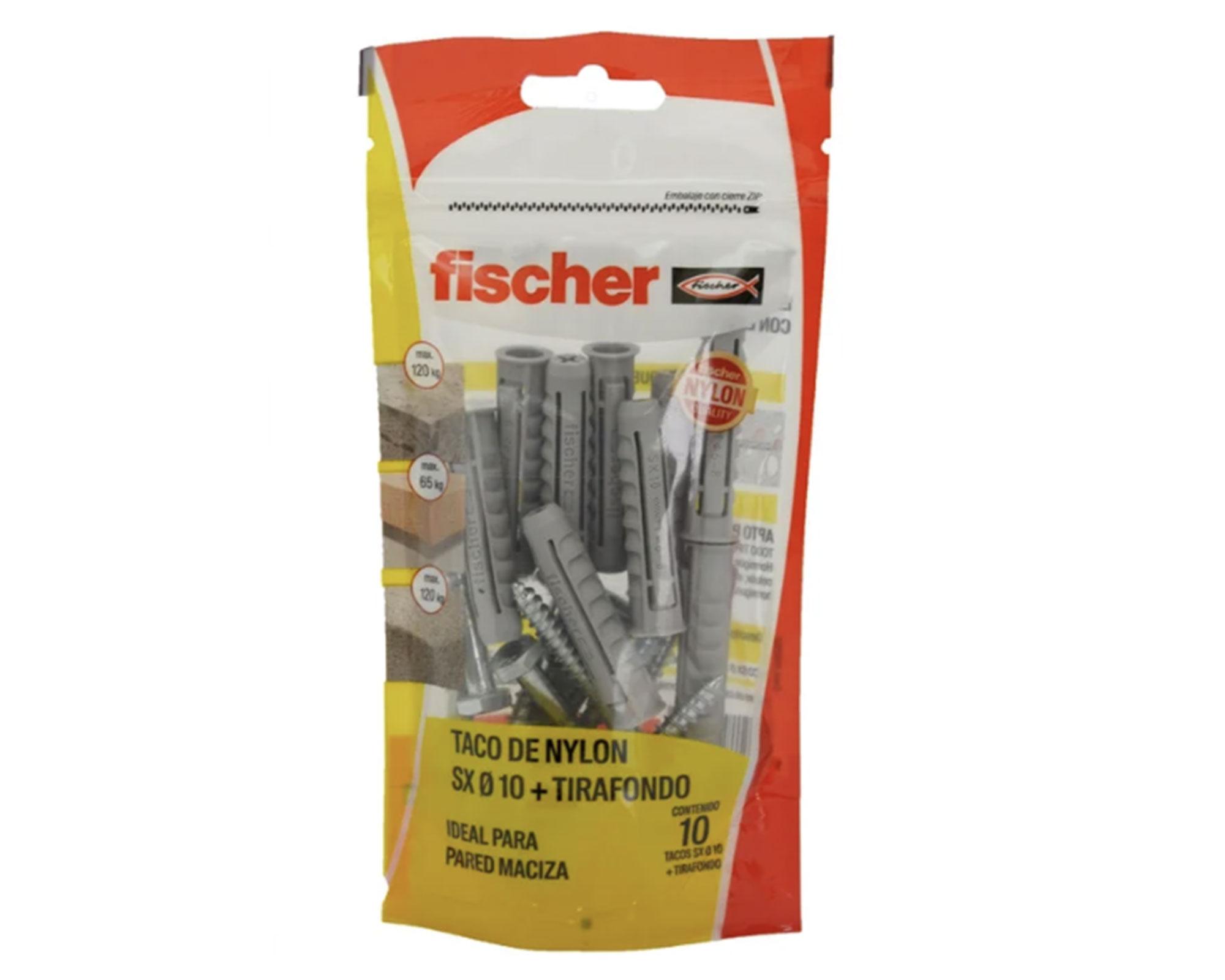 Tarugo + tornillo SX nylon- acero 10 mm 10 un.-1