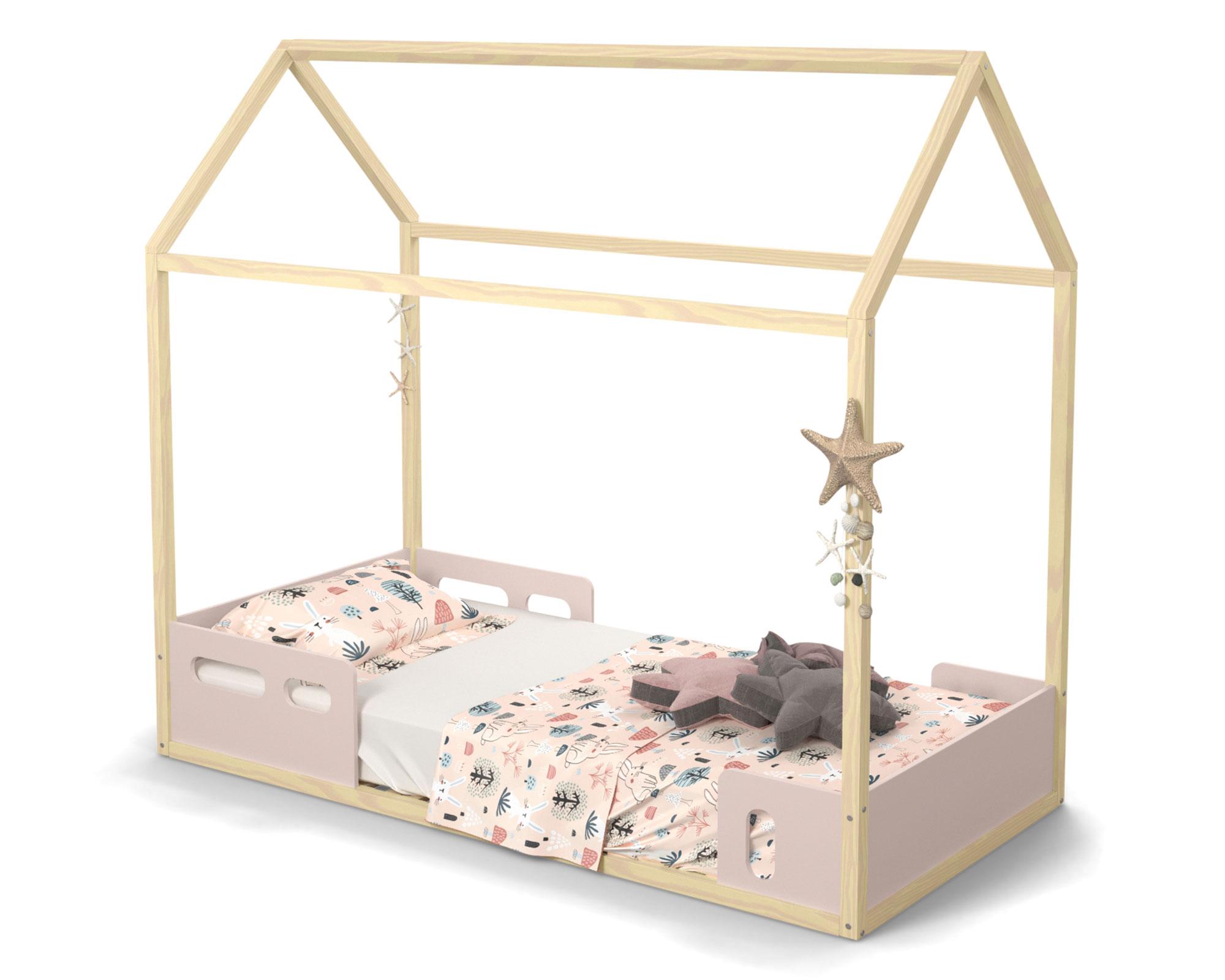 Cama casita Liv rosado Kidscool-0