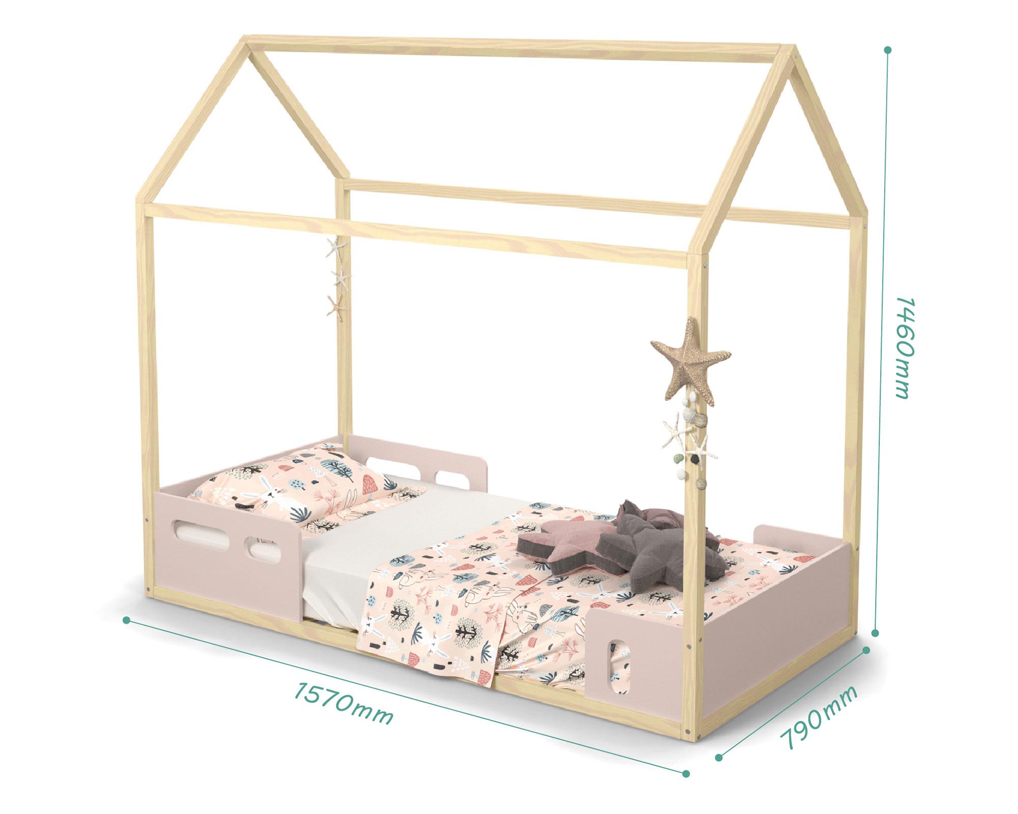 Cama casita Liv rosado Kidscool-1