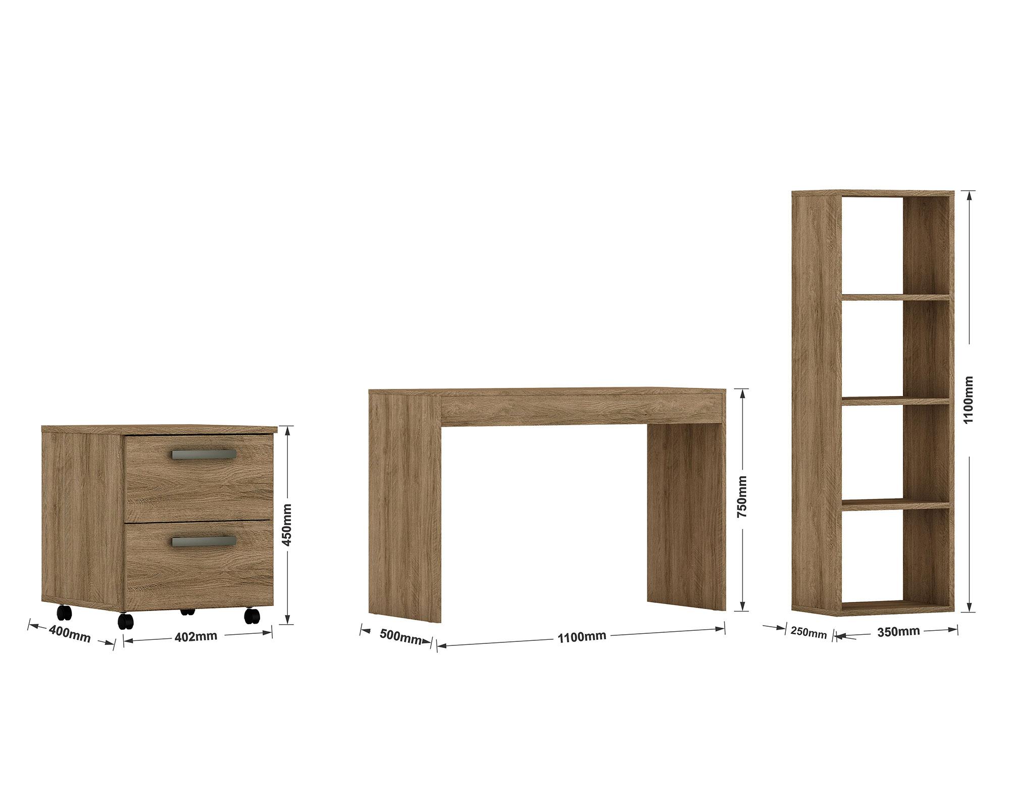 Escritorio + librero + cajonera canyon Altavision-5