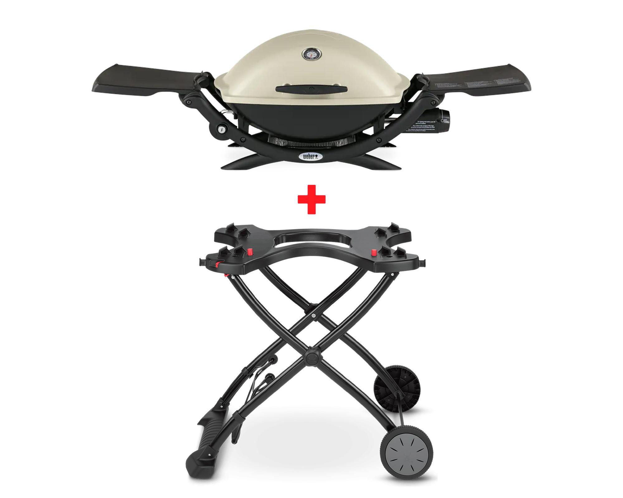 Parrilla a gas 1 quemador Q2200 blanco + carro base Weber-0