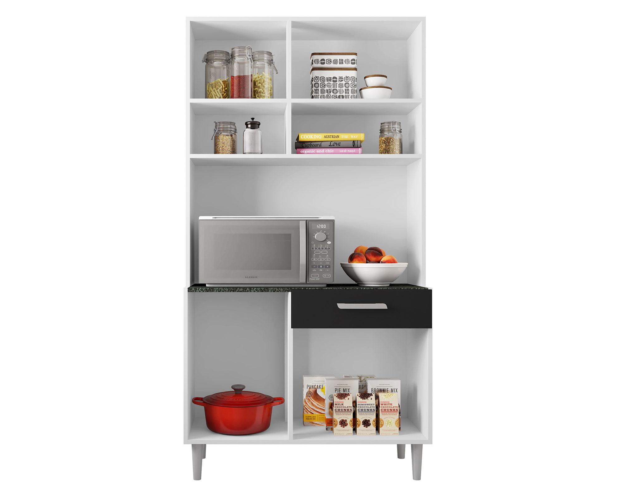Kit cocina 6 puertas 1 cajón Ávila blanco/negro Home Mobili-1