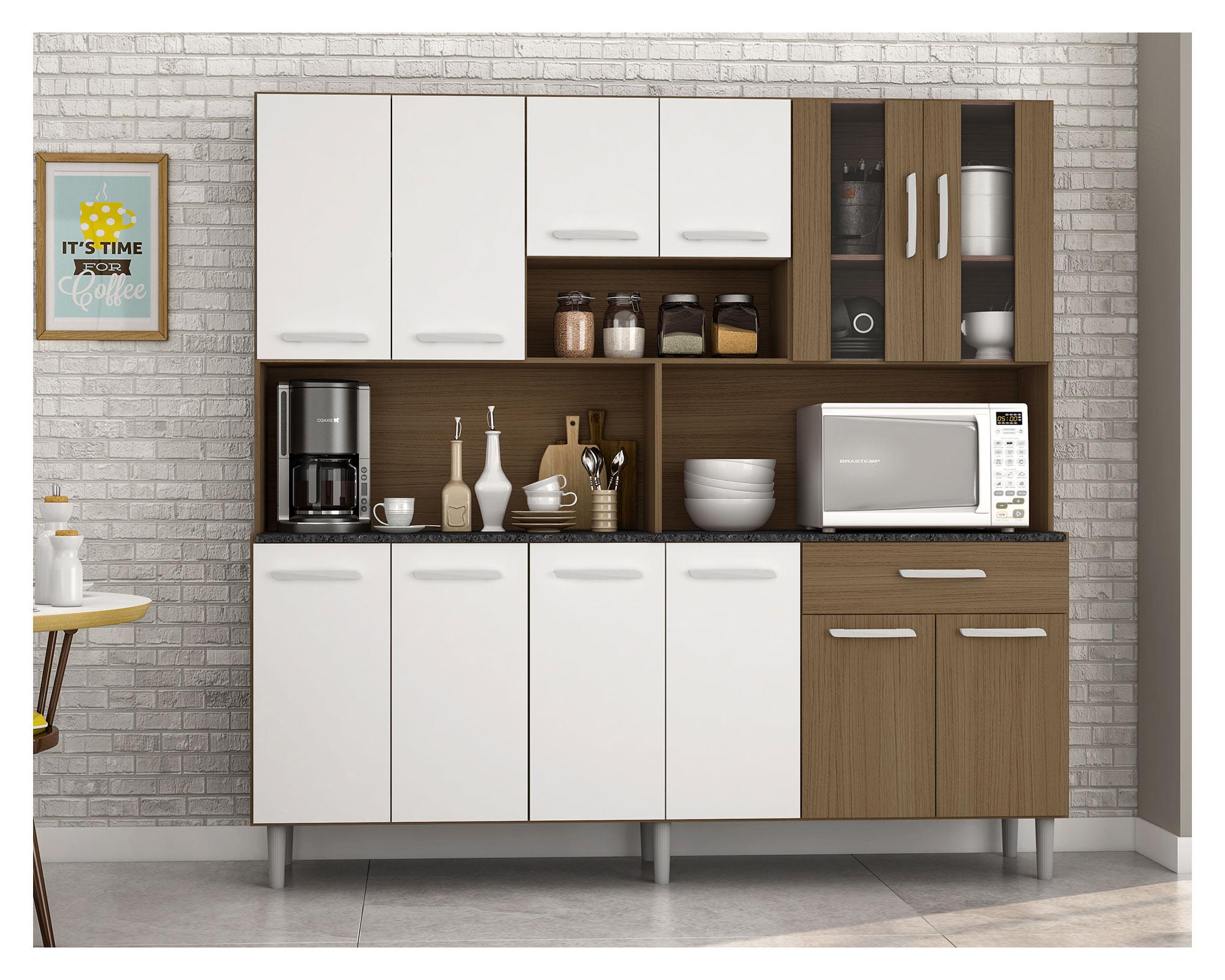 Kit cocina 12 puertas 1 cajón Coll carvalho/blanco Home Mobili-3