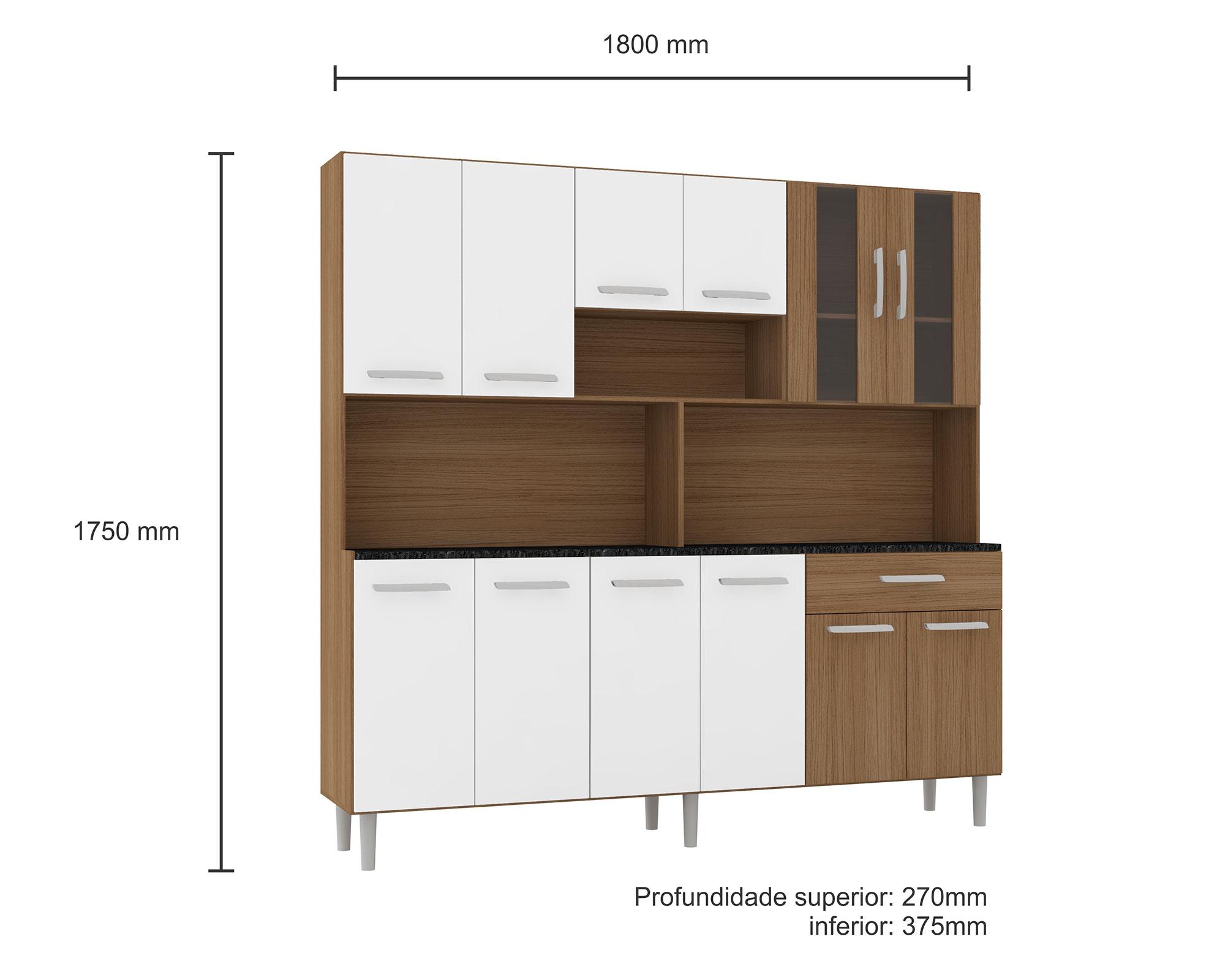Kit cocina 12 puertas 1 cajón Coll carvalho/blanco Home Mobili-6