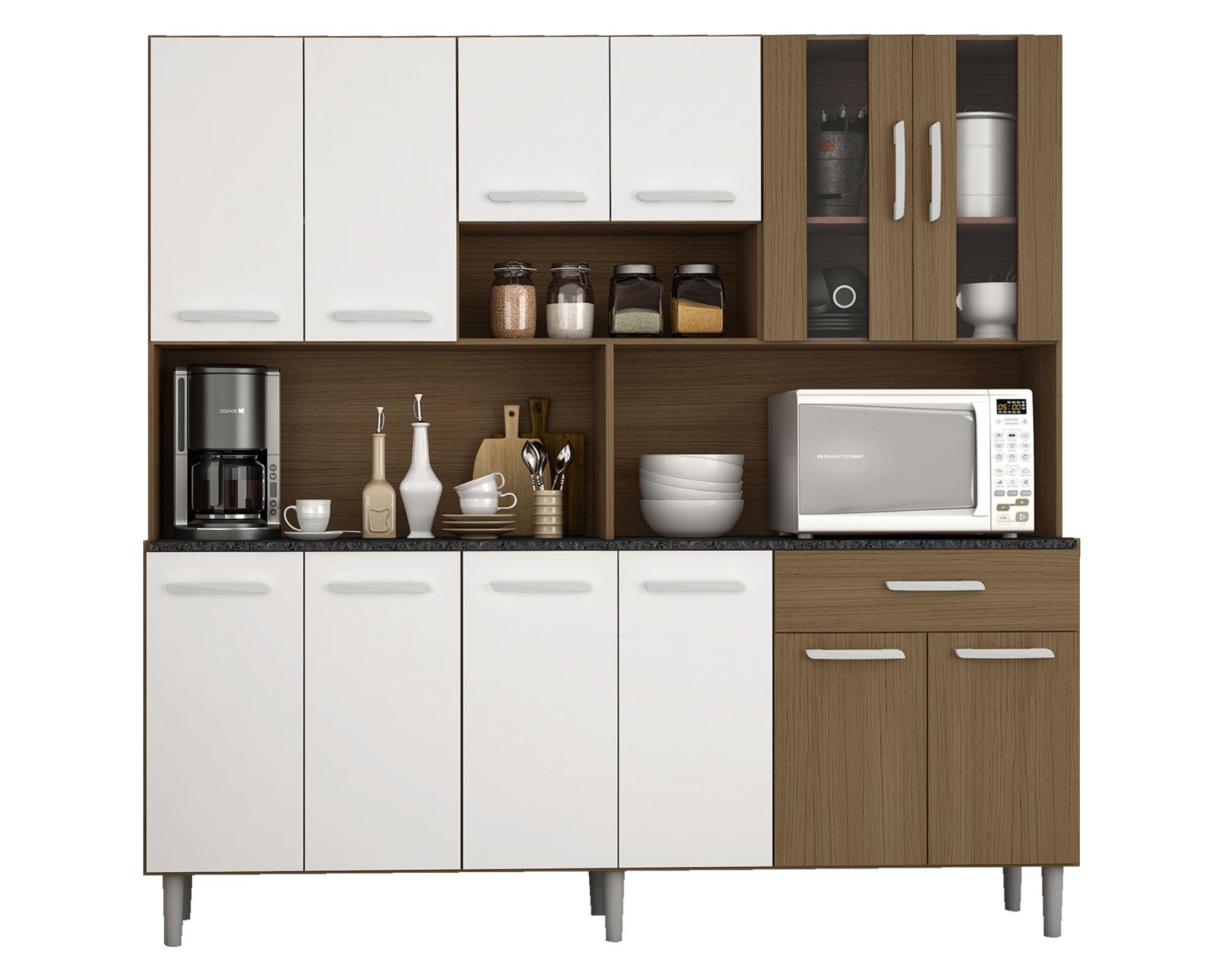 Kit cocina 12 puertas 1 cajón Coll carvalho/blanco Home Mobili-0