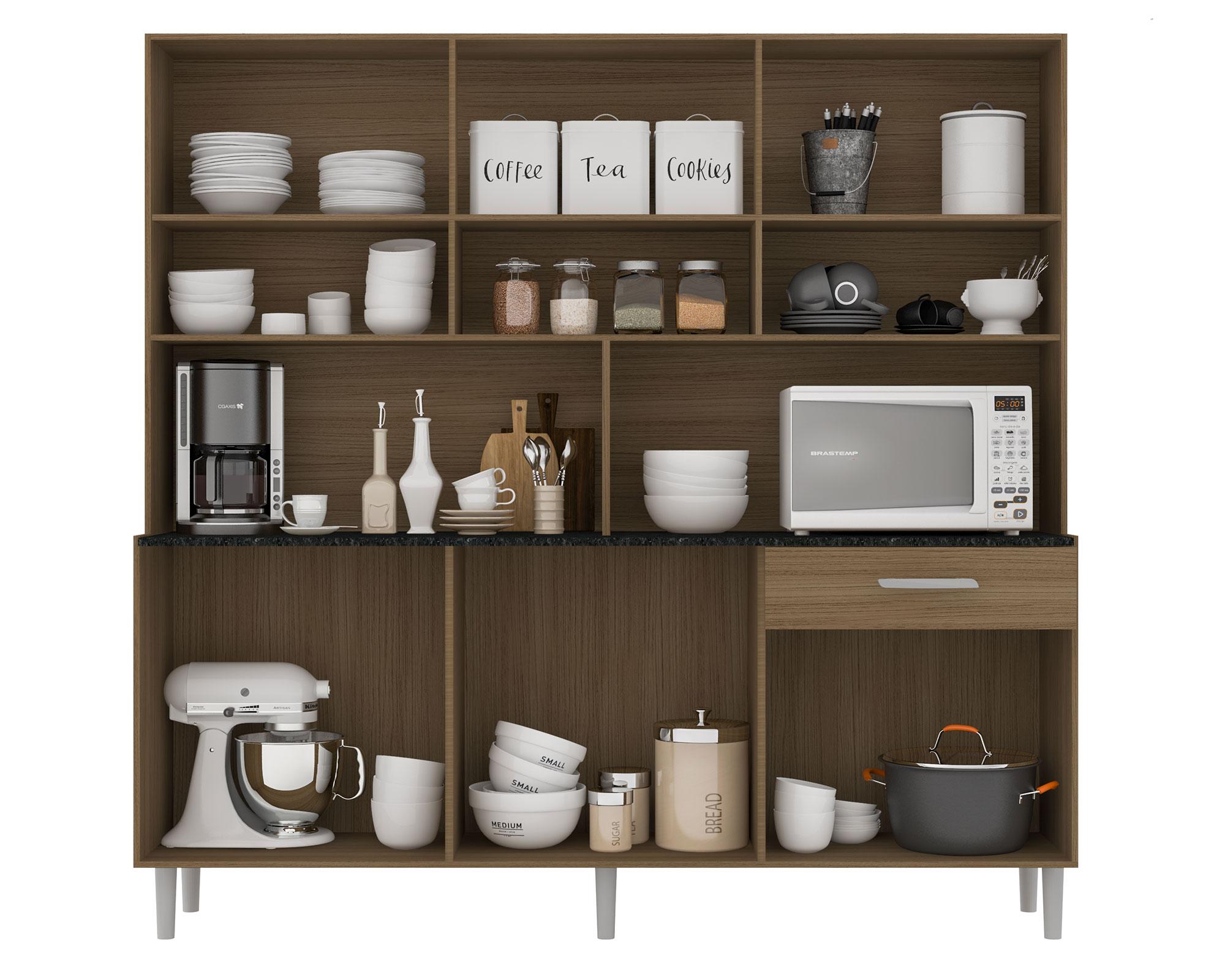 Kit cocina 12 puertas 1 cajón Coll carvalho/blanco Home Mobili-2