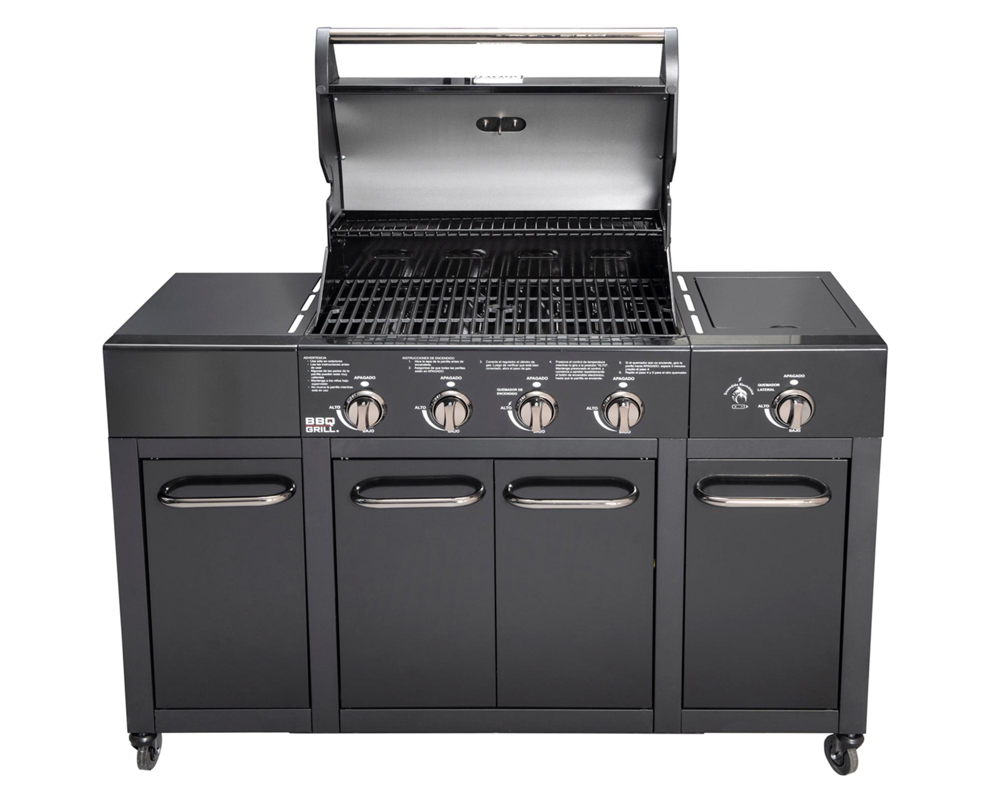 Parrilla a gas 4 quemadores + lateral Buffalo BBQ Grill-1