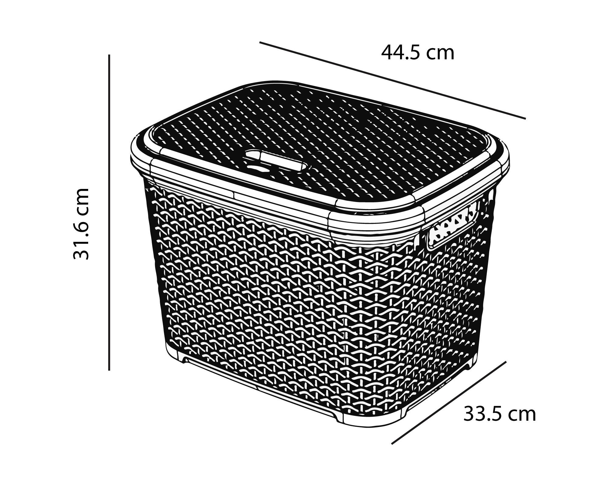 Caja organizadora Cotidiana Simil Rattan gris plástica 30 litros-2