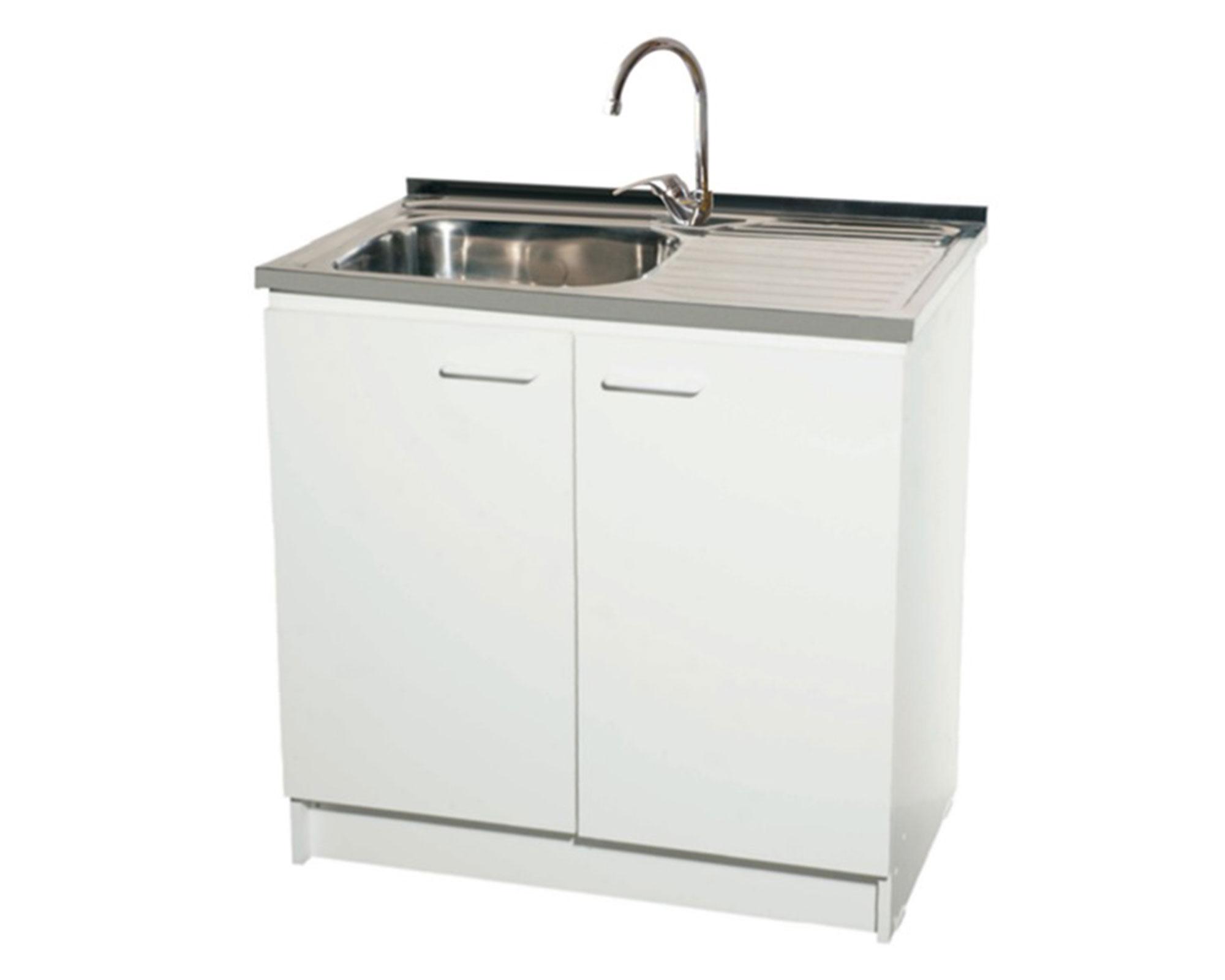 Mueble base lavaplatos derecho 100 cm blanco Tebisa-0