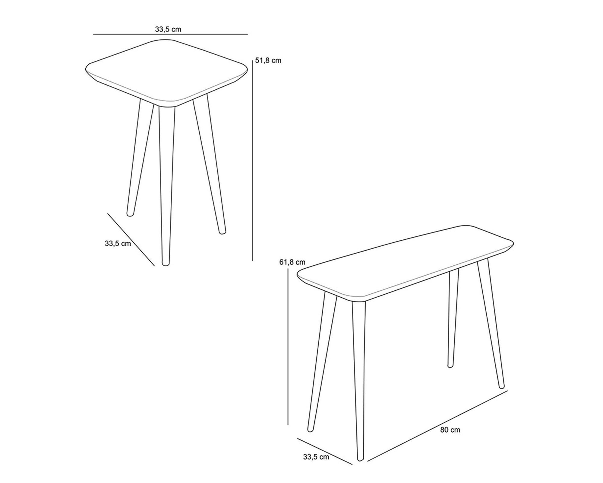 Mesa de centro Apolo blanco/café 2 piezas Jdo&Design-4