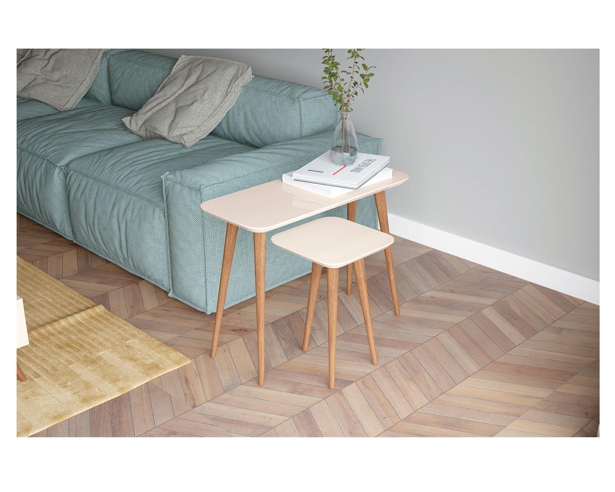 Mesa de centro Apolo blanco/café 2 piezas Jdo&Design-3