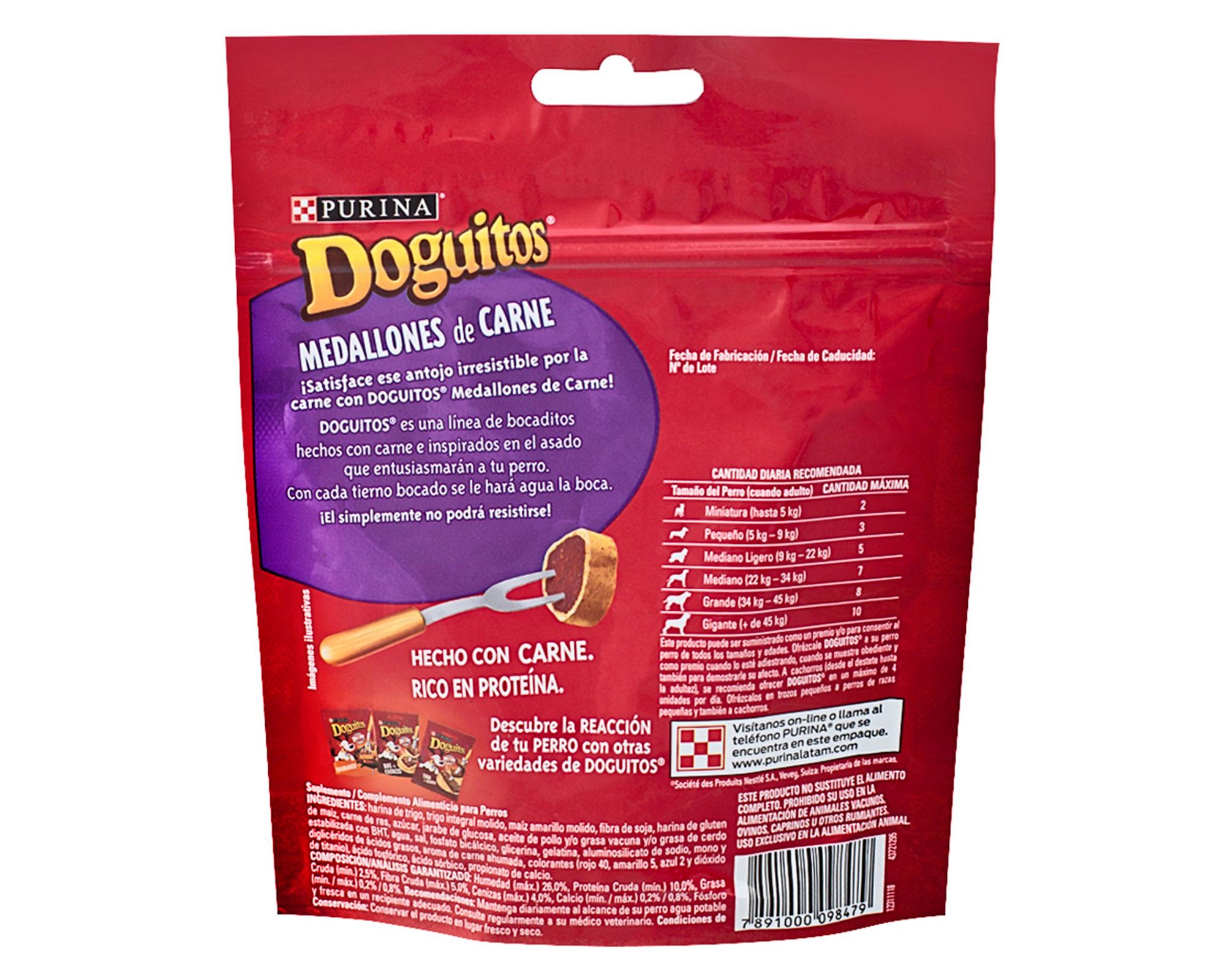 Snack perro adulto 65 gr medallones carne Doguitos.-2