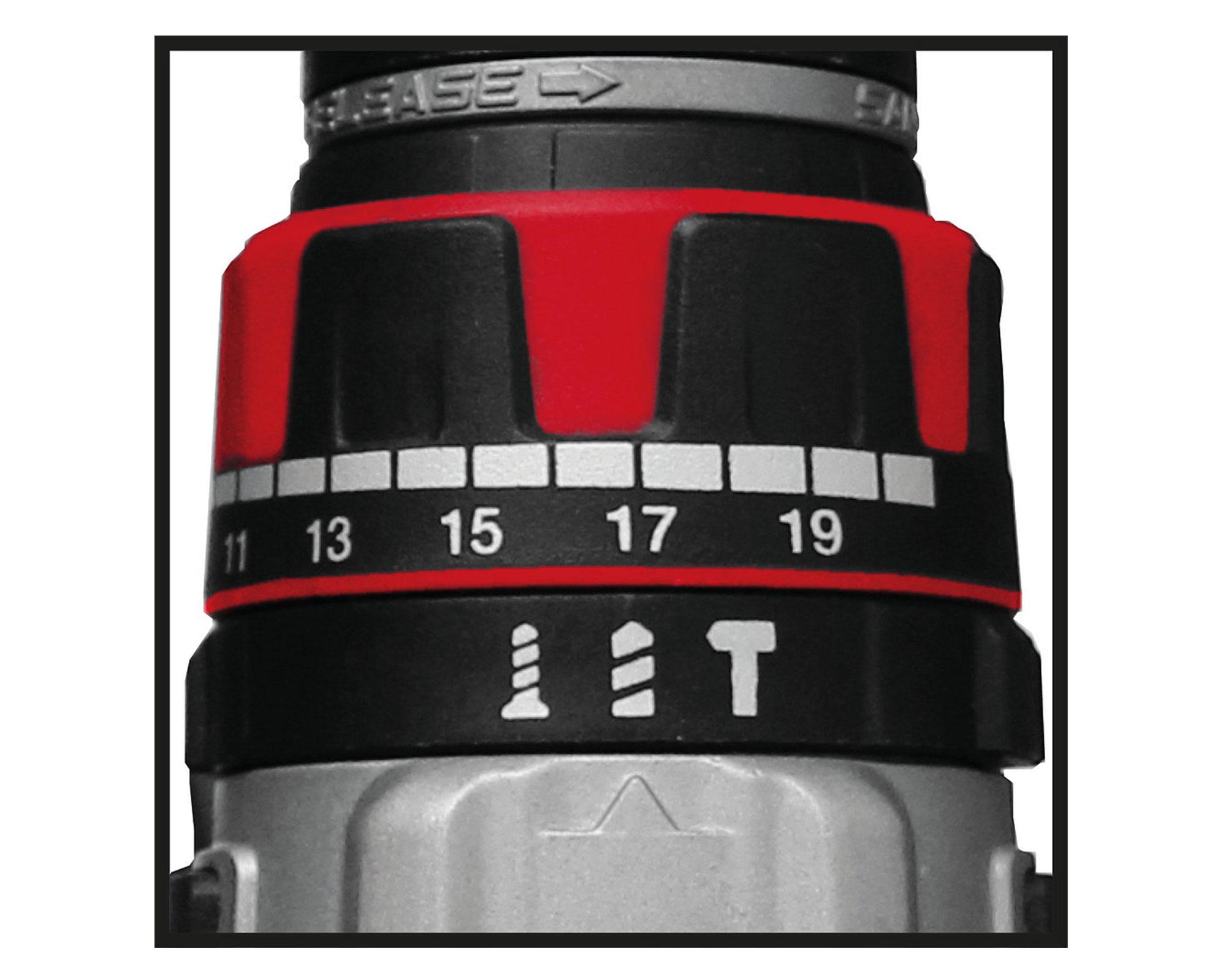 Taladro inalámbrico 18V 13 mm + 2 baterías 2,0 Ah Einhell.-3