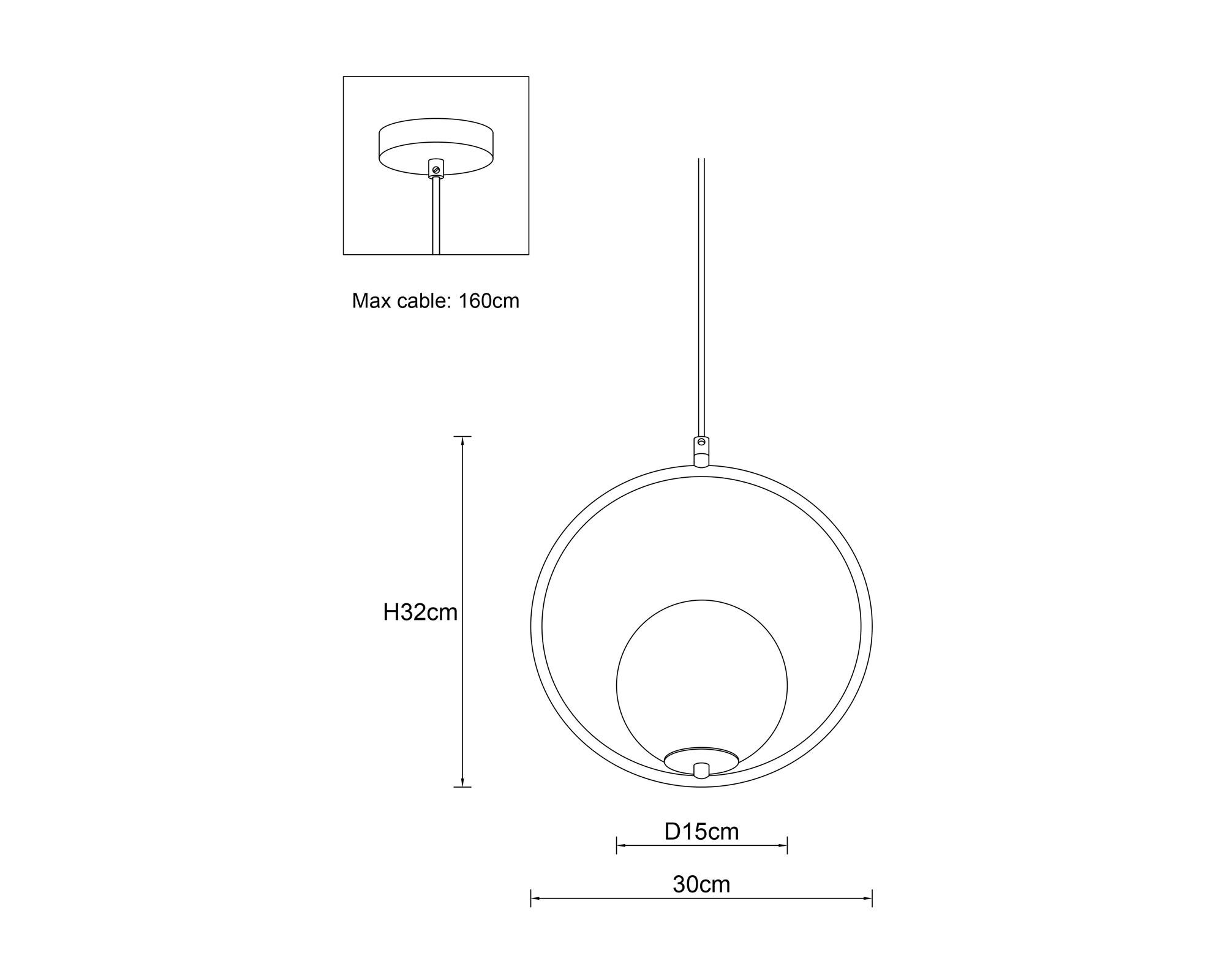 Lámpara colgar 1L E27 Zibo globo Abitare-5