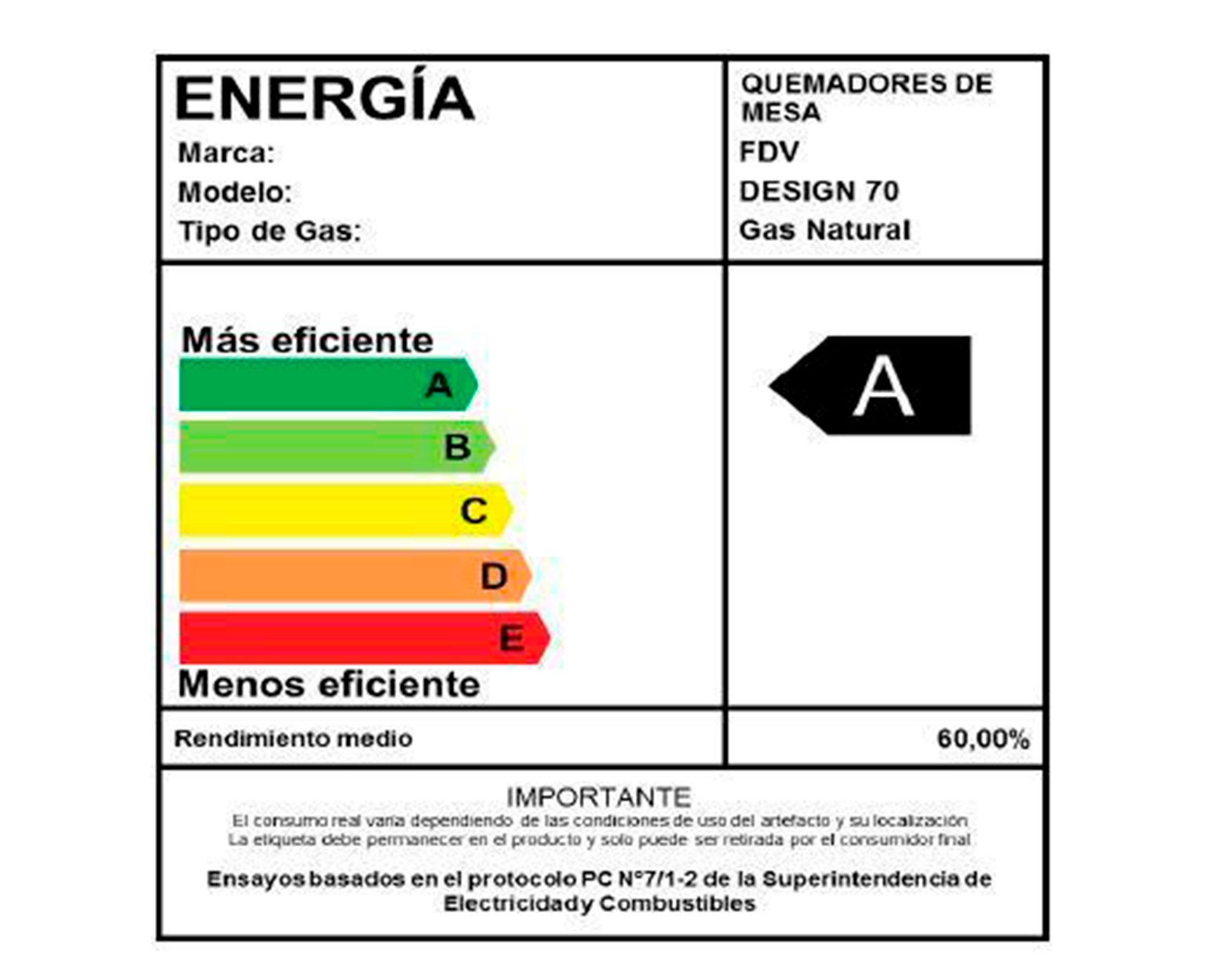Encimera a gas 5 quemadores Design 70 BUT inox FDV-8