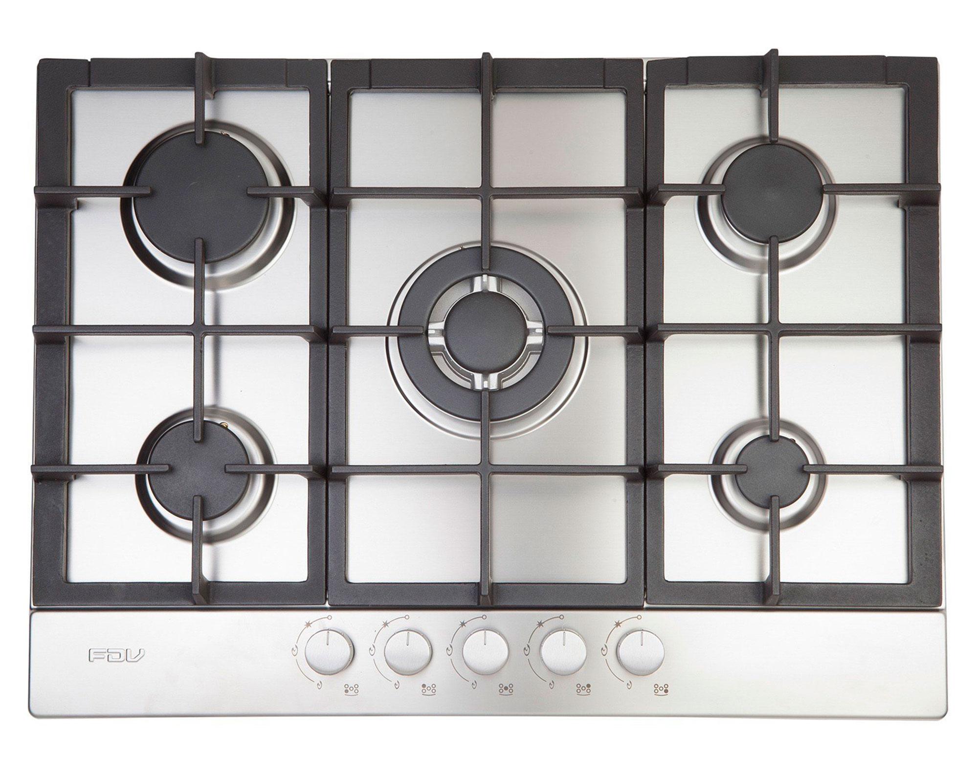 Encimera a gas 5 quemadores Design 70 BUT inox FDV-0