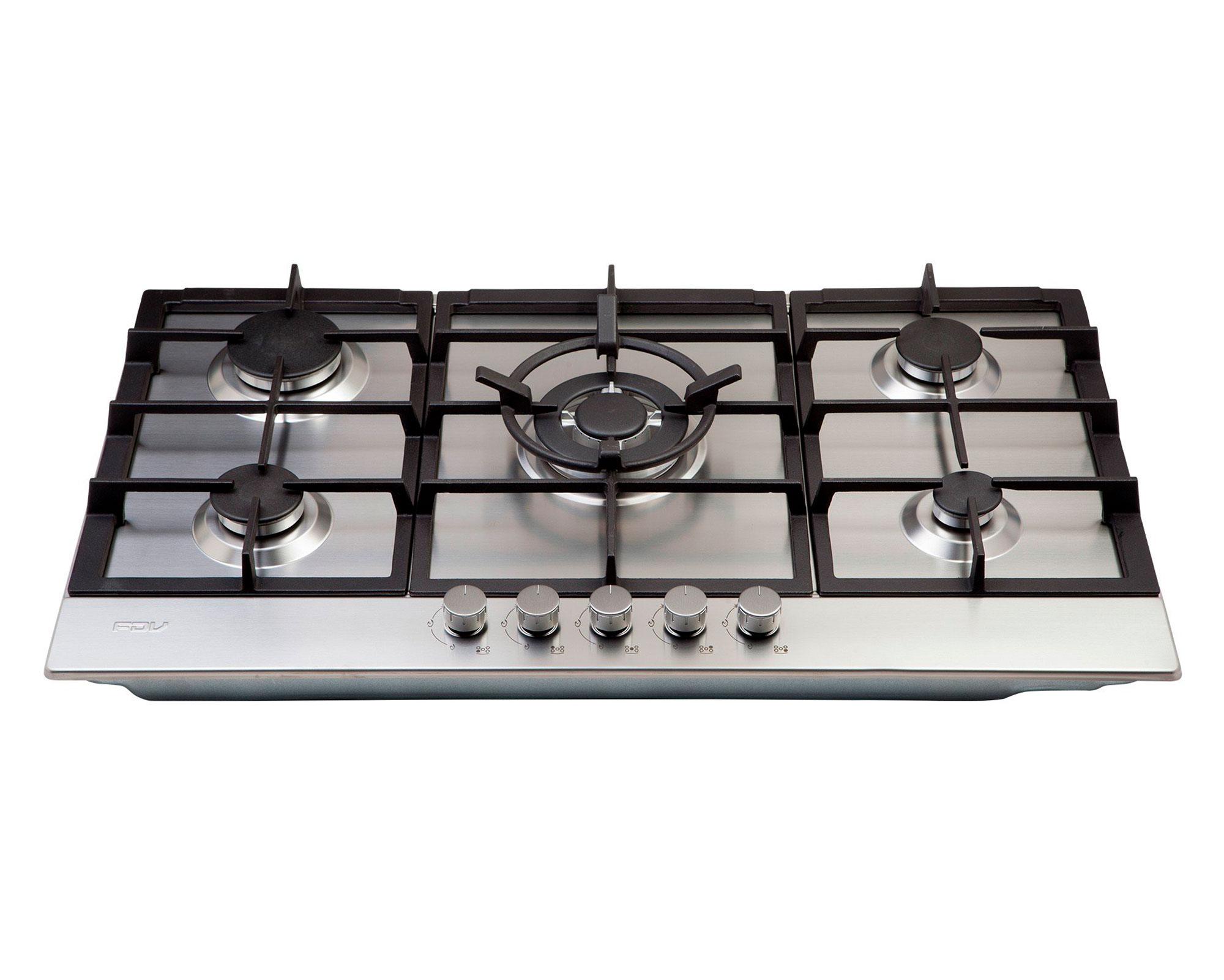 Encimera a gas 5 quemadores Design 90 BUT inox FDV-1