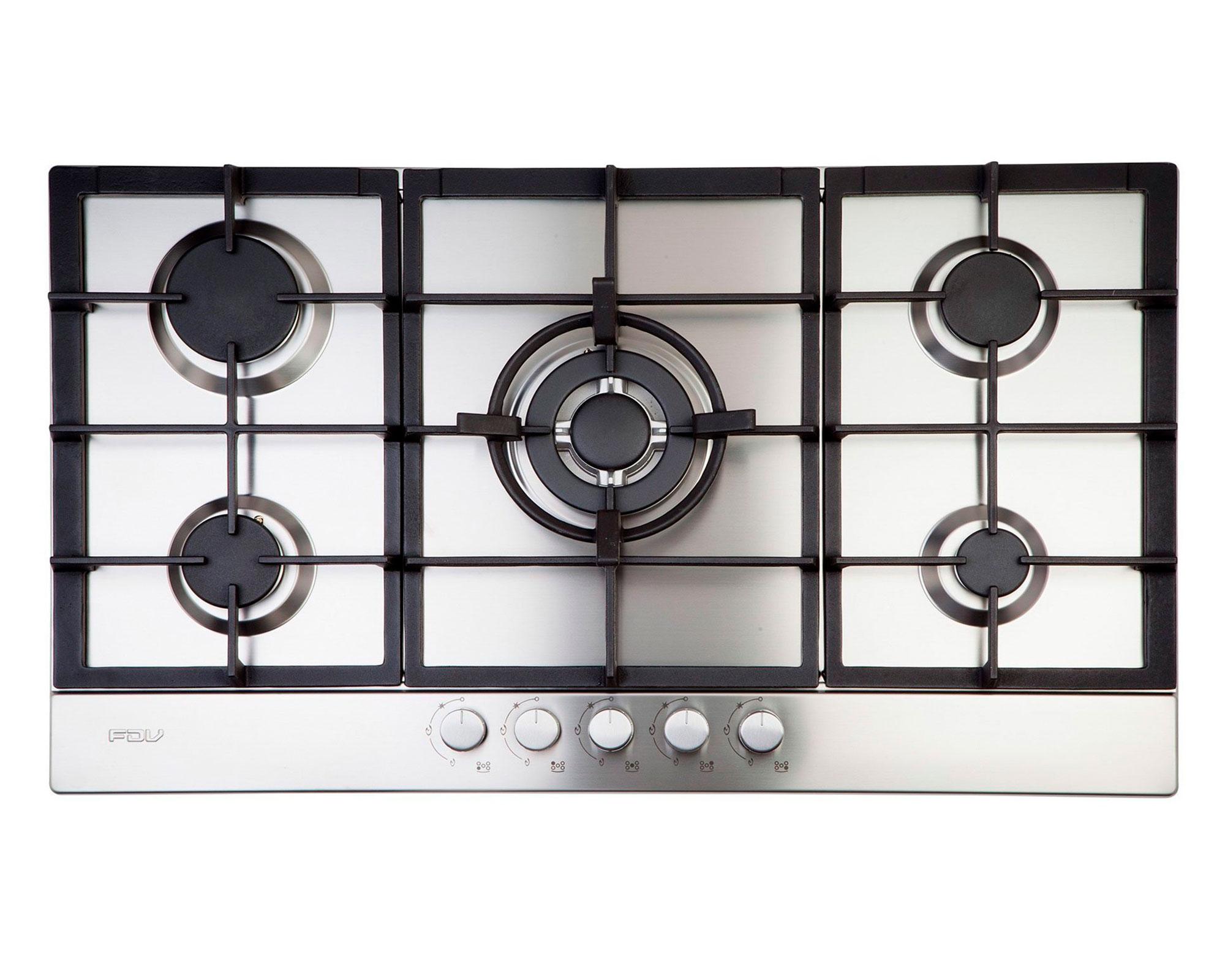 Encimera a gas 5 quemadores Design 90 BUT inox FDV-0