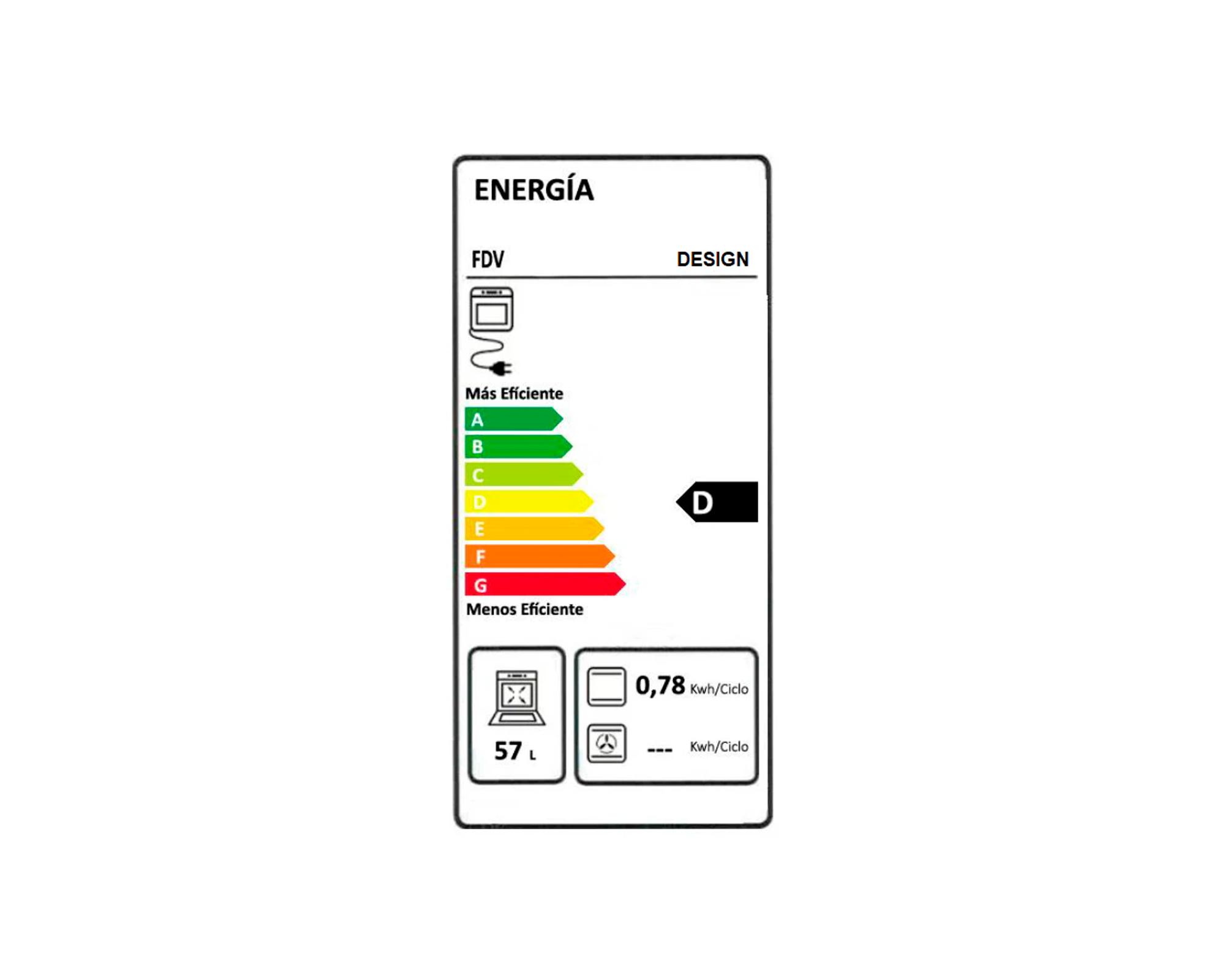 Horno eléctrico empotrado Design acero 60 lt-6