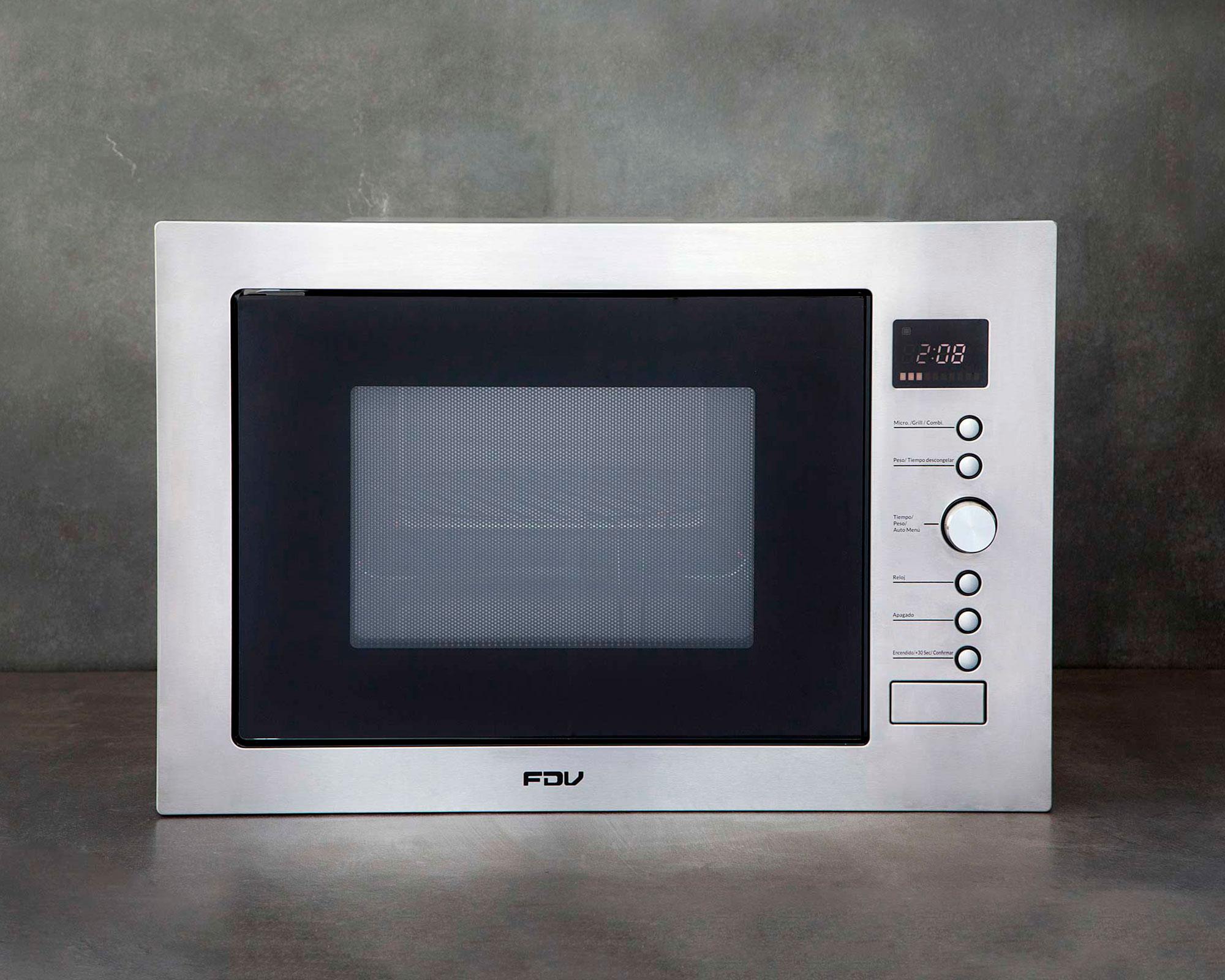Microondas empotrable 34 litros Deluxe Smart negro/inox FDV-3