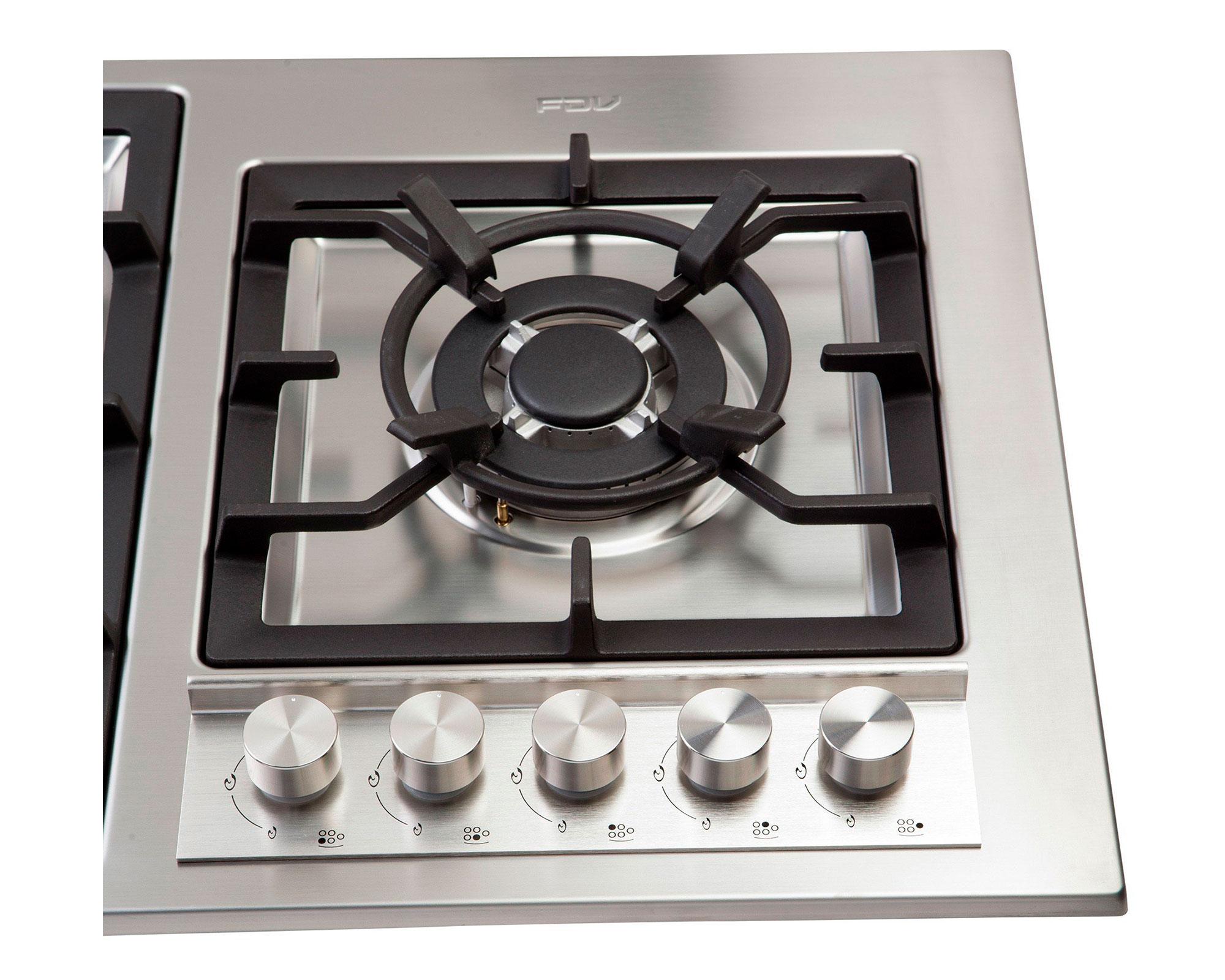 Encimera a gas 5 quemadores Deluxe Elite 95 BUT inox FDV-2