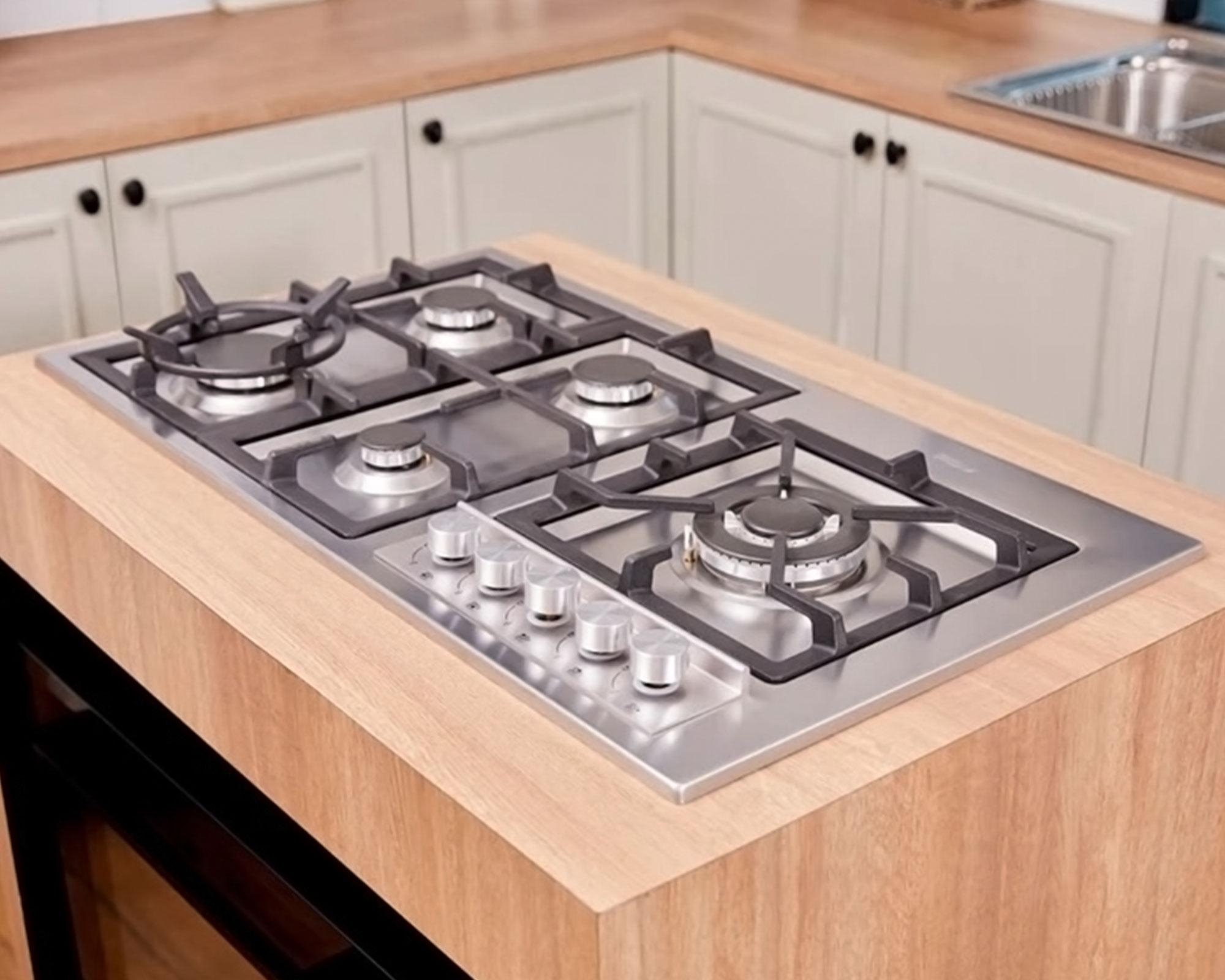 Encimera a gas 5 quemadores Deluxe Elite 95 BUT inox FDV-4