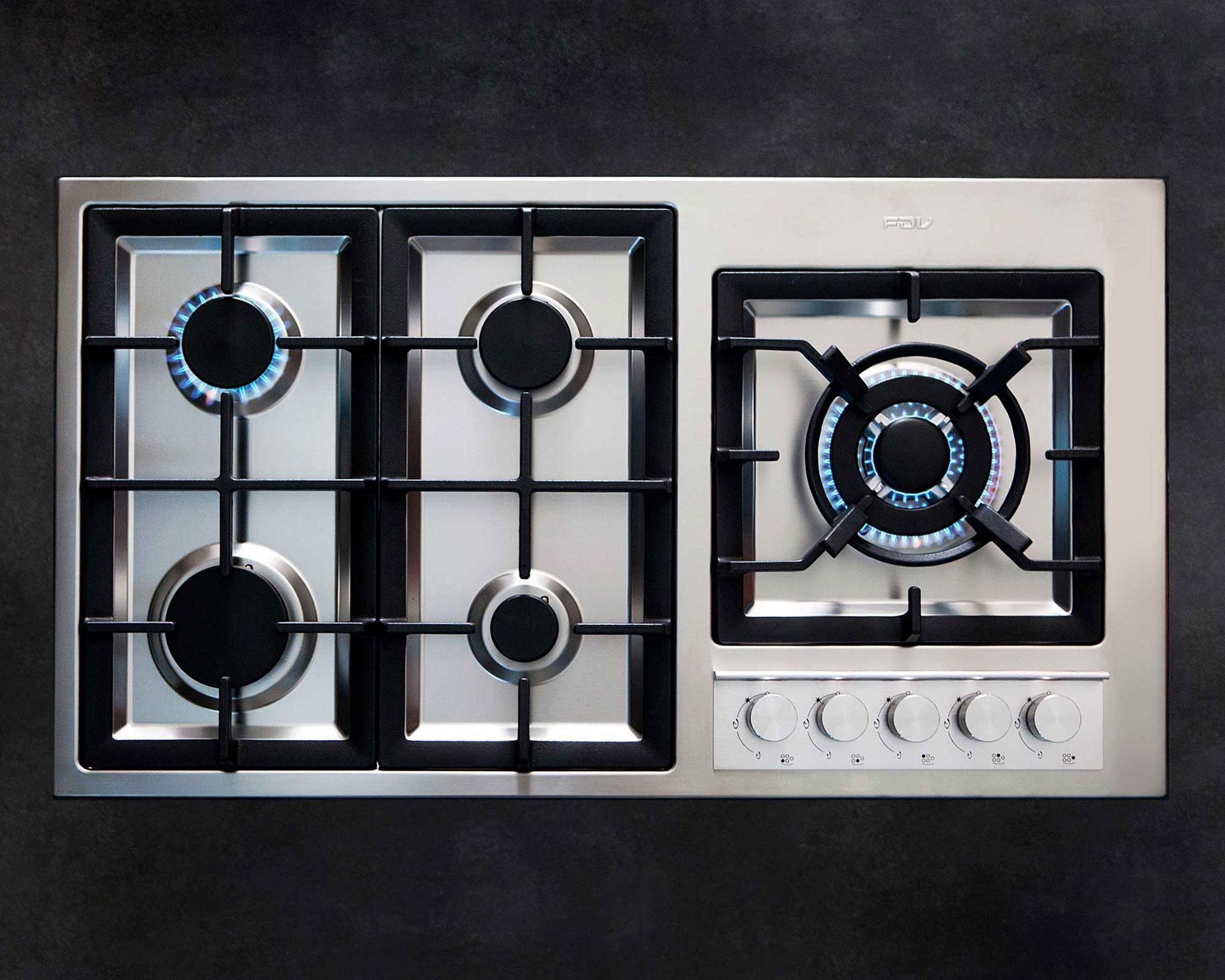 Encimera a gas 5 quemadores Deluxe Elite 95 NAT inox FDV-2