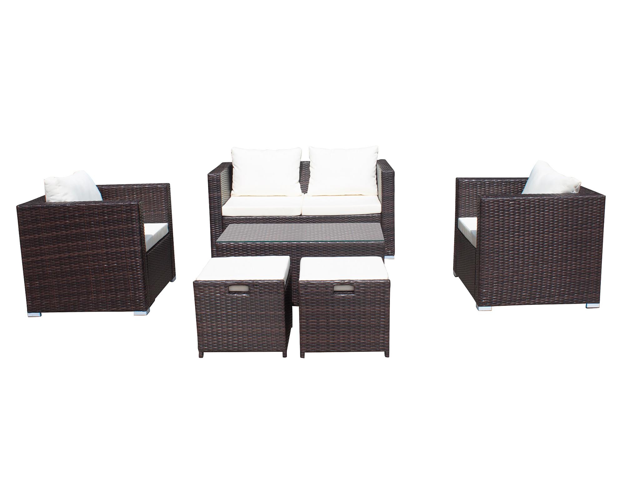 Set terraza 6 personas Brisbane chocolate El Barco-0