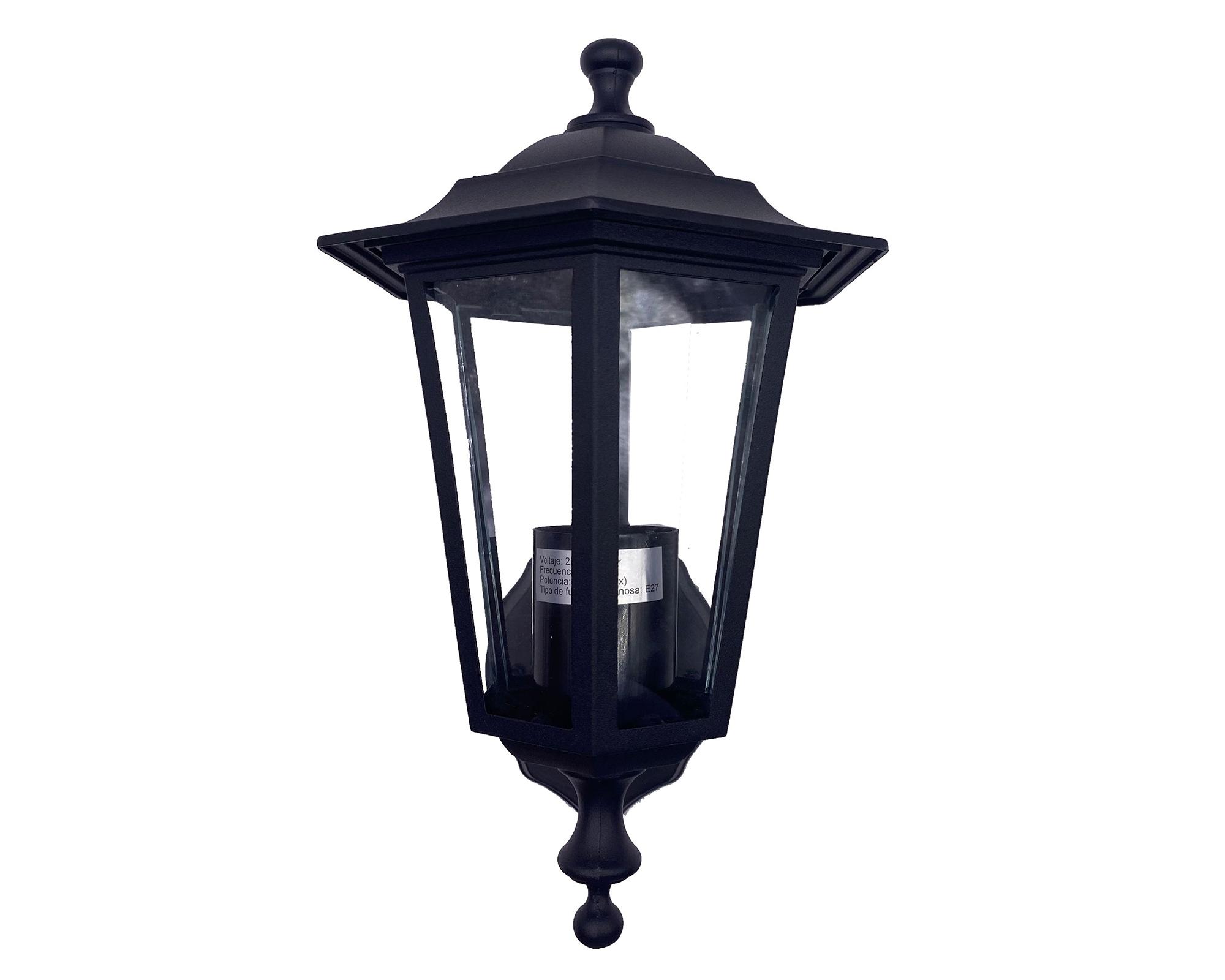 Farol pared 1L E27 Yiyo negro 2 unidades Abitare-1