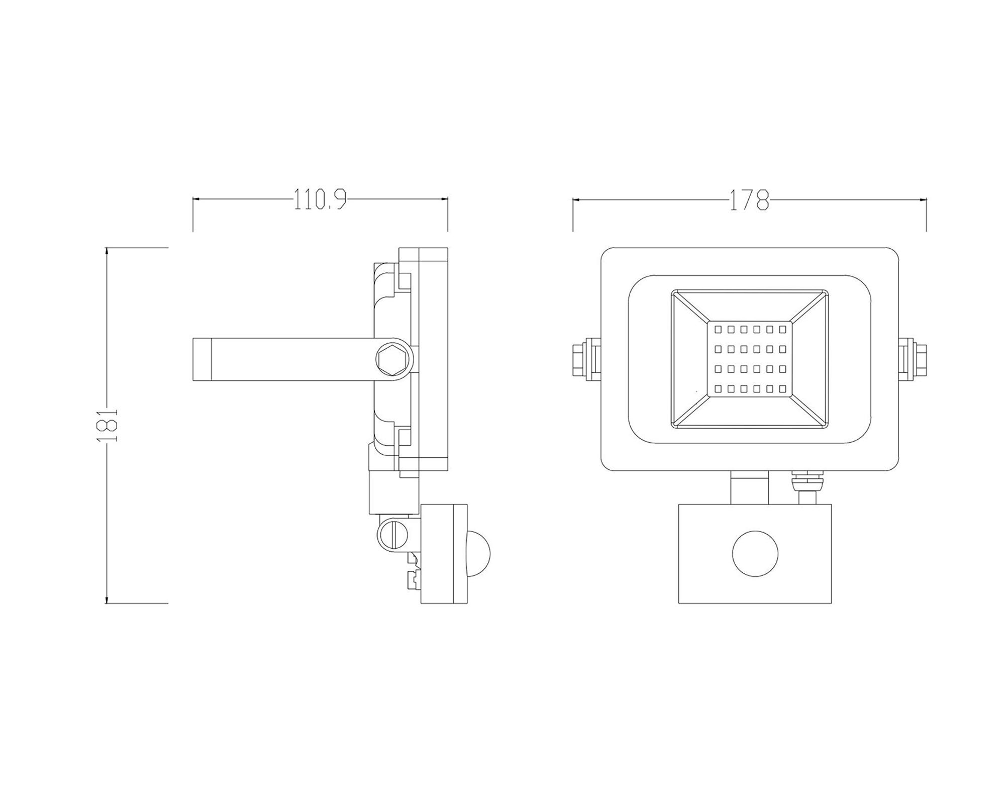 Reflector LED con sensor luz fría Abitare-4