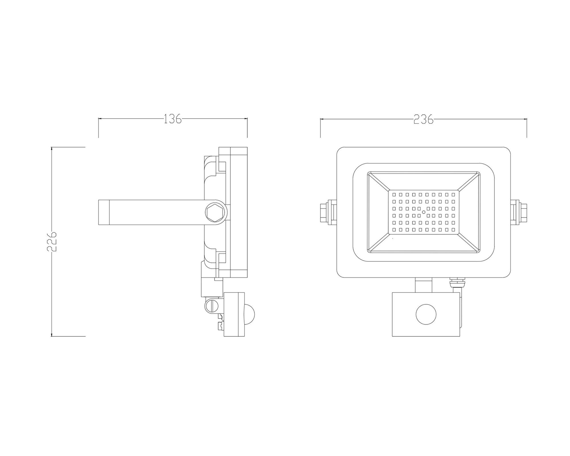 Reflector LED Flat SMD sensor 375W negro-4