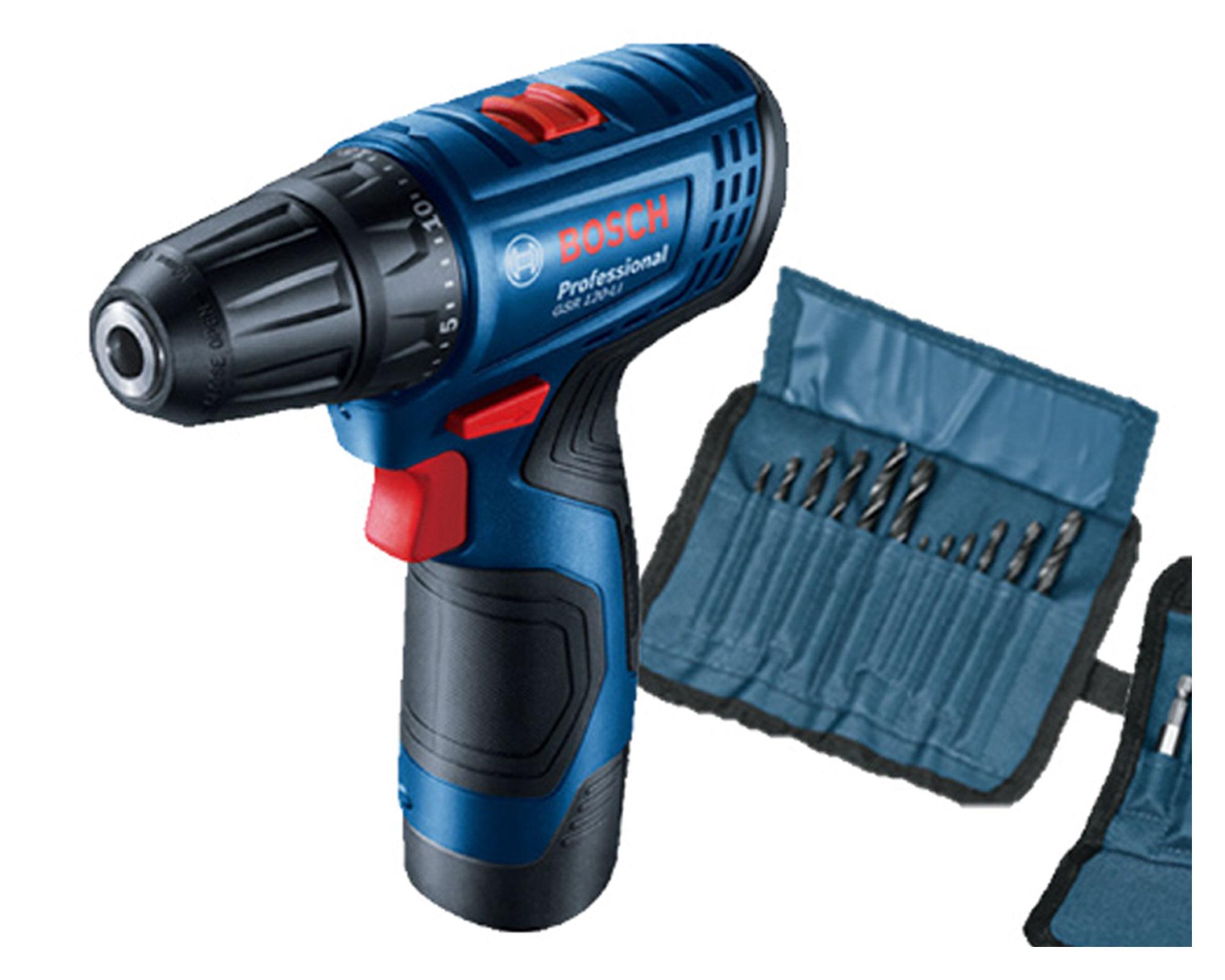 Taladro atornillador inalámbrico 12V 10mm GSR 120 LI + 2 baterías + 21 accesorios Bosch-1