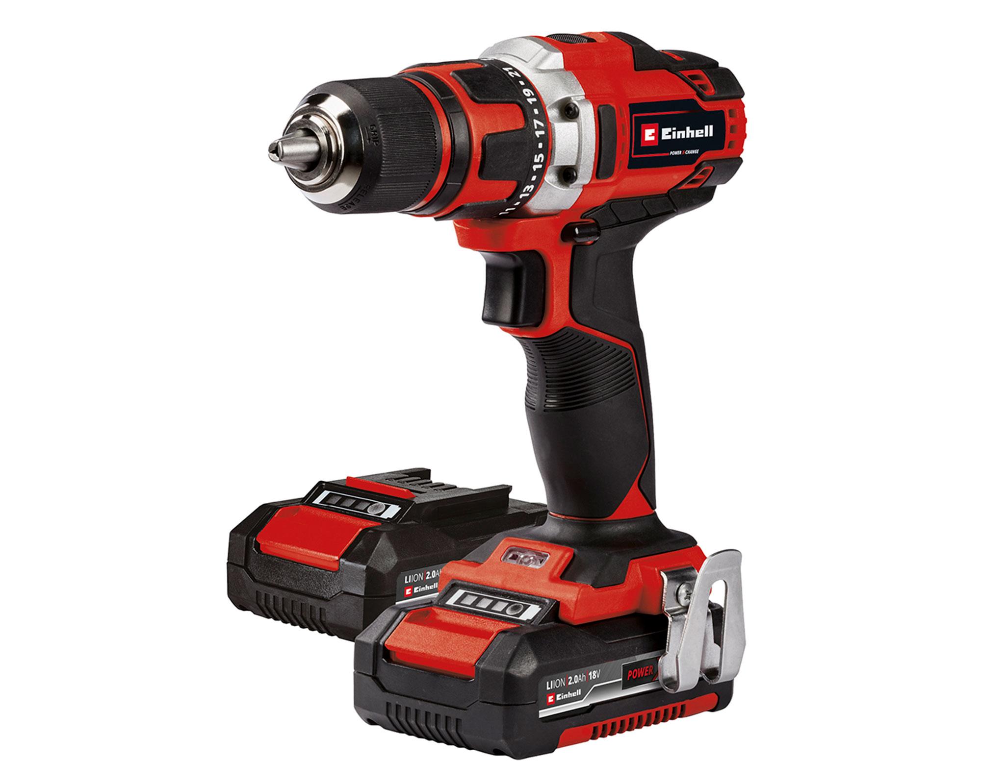 Taladro inalámbrico 18V 13mm TE-CD 18/40 Li + 2 baterías + 69 accesorios Einhell-1