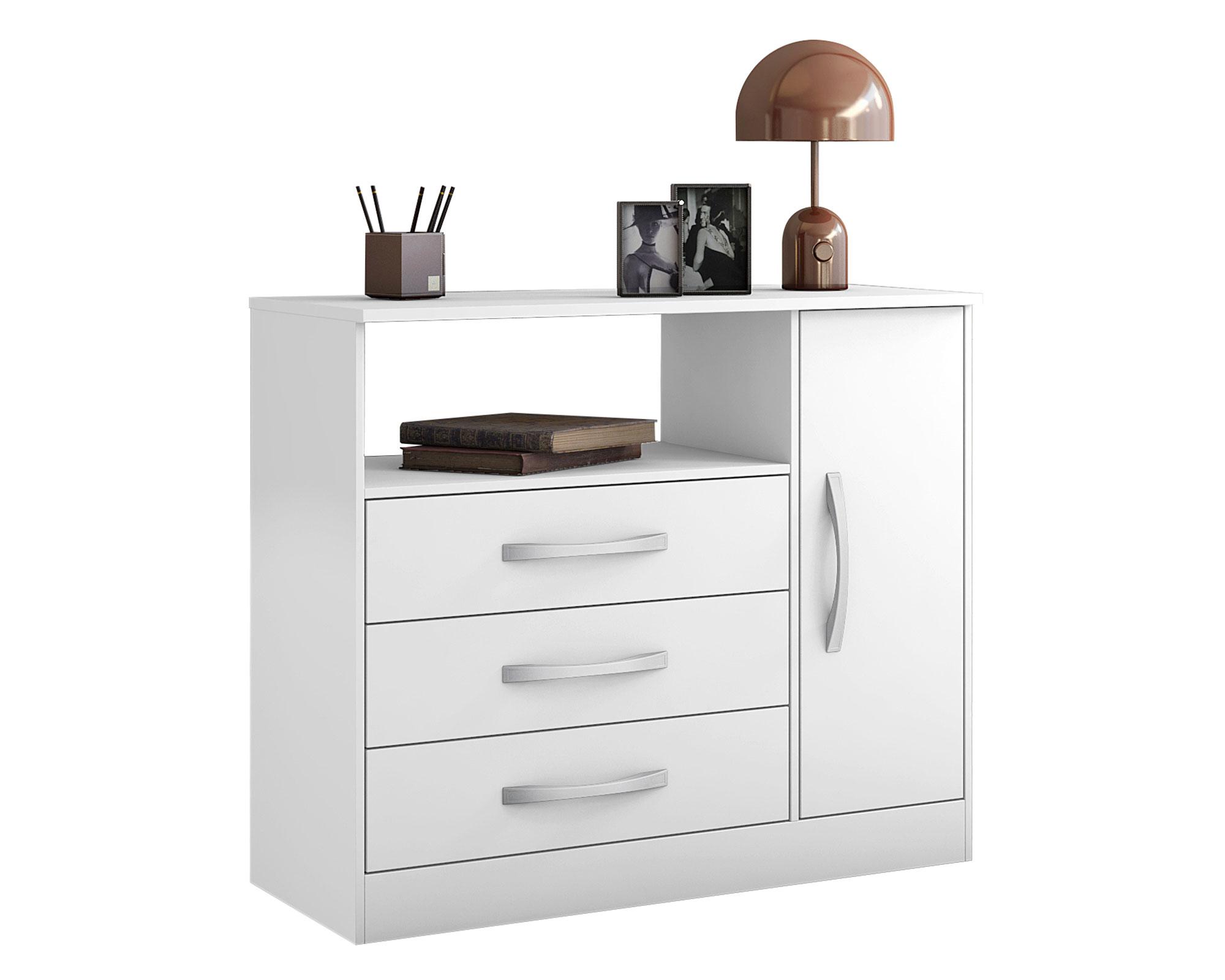 Cómoda 1 puerta 3 cajones Zuris blanco Home Mobili-1