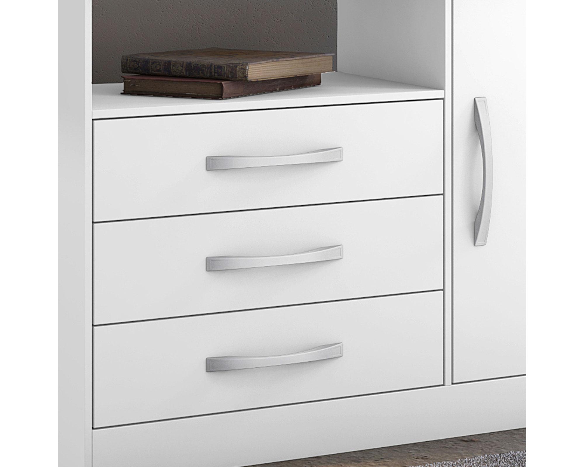 Cómoda 1 puerta 3 cajones Zuris blanco Home Mobili-2