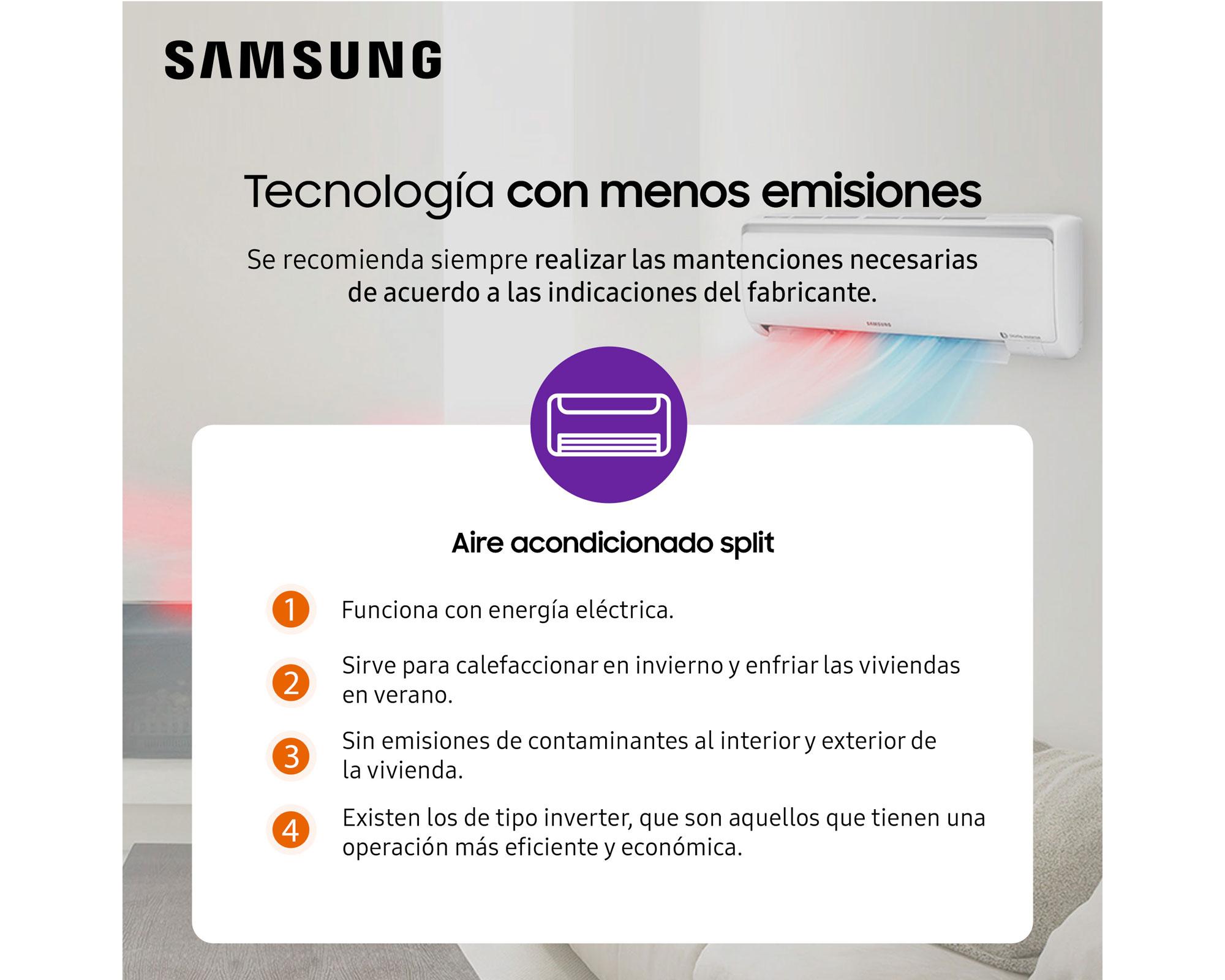 Aire acondicionado Split Wind-Free Inverter 9000 BTU frío/calor Samsung-7