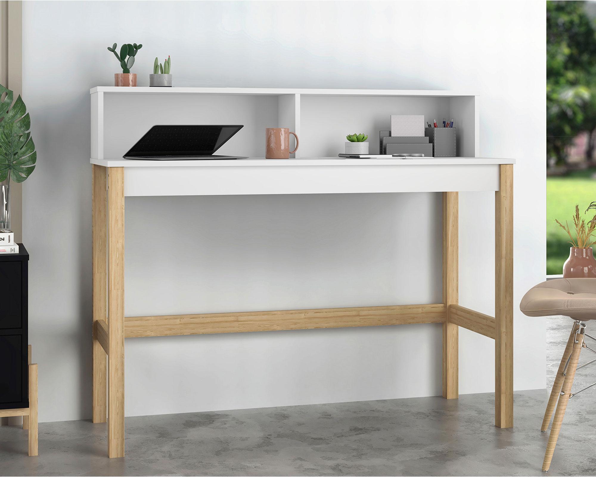 Escritorio Diaco blanco/natural Home Mobili-7