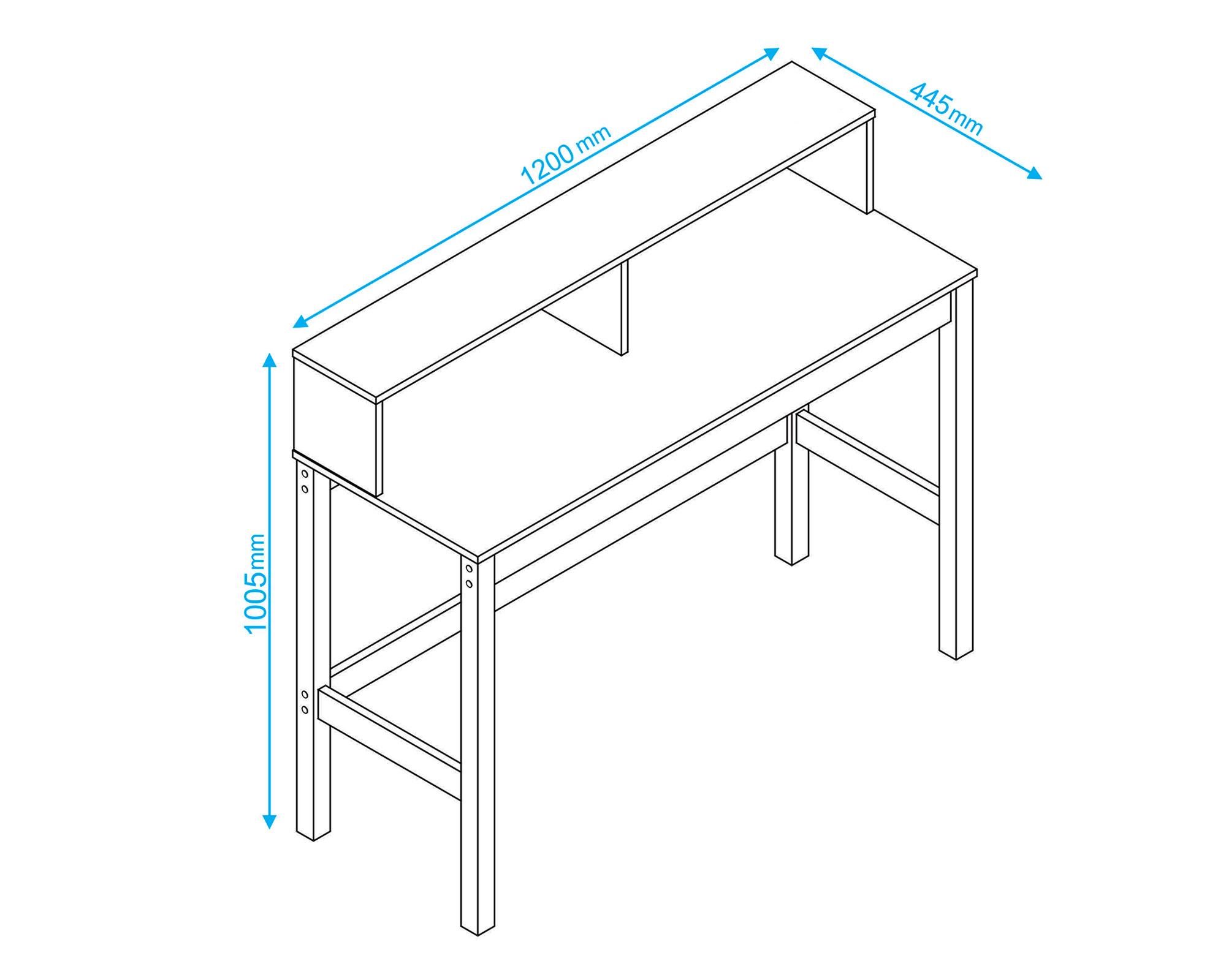 Escritorio Diaco blanco/natural Home Mobili-9