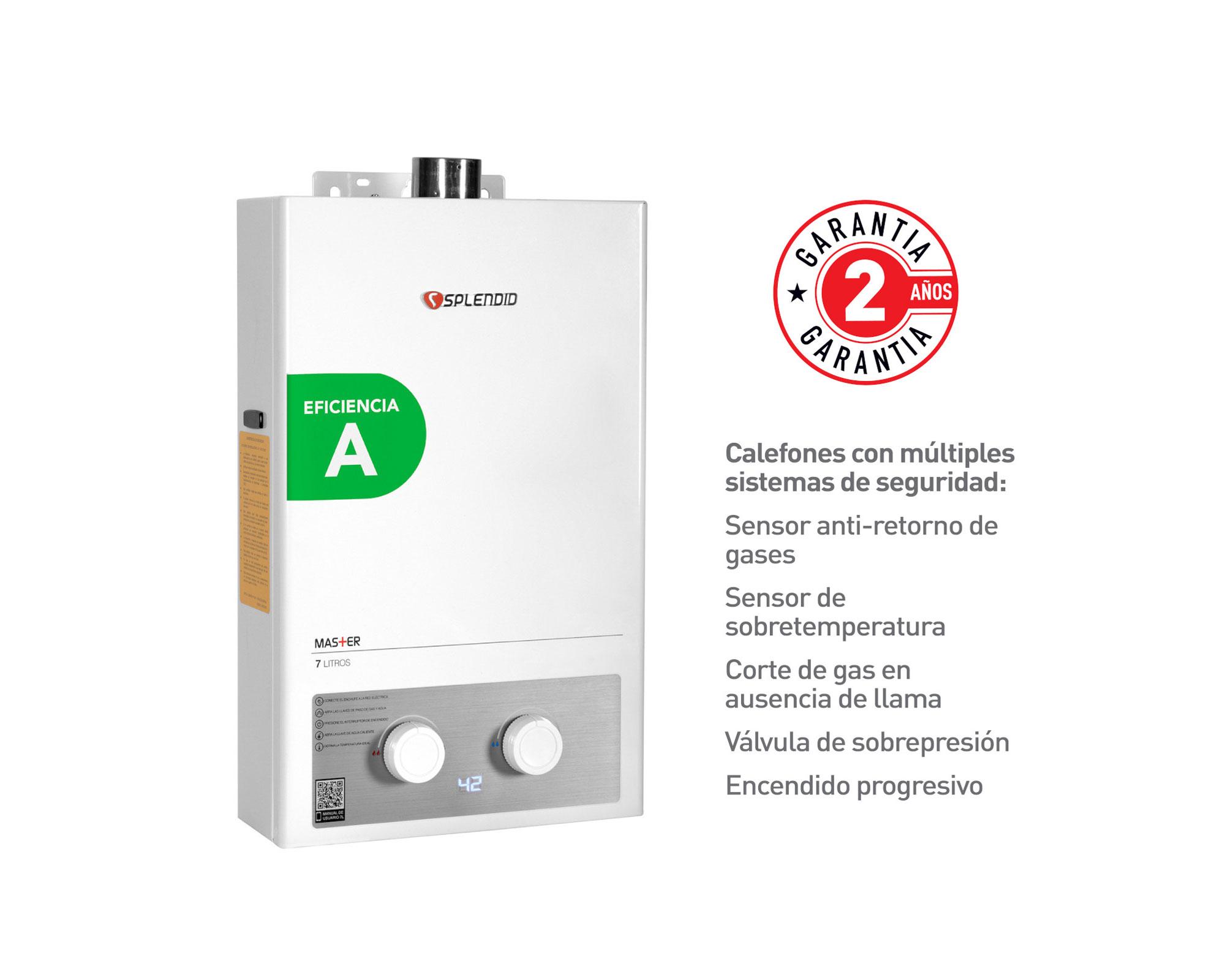 Calefont tiro forzado 7 litros gas licuado Master Splendid-4