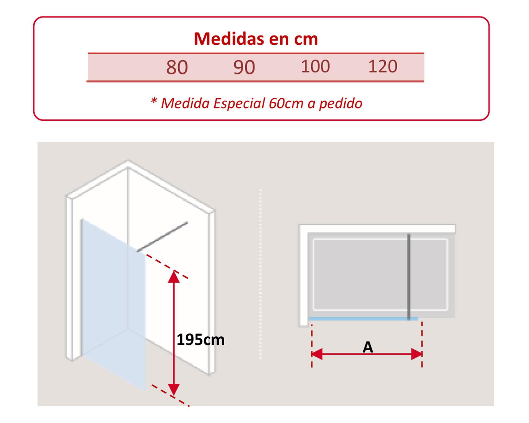 Mampara fija 195x80 cm Timor Teka-2