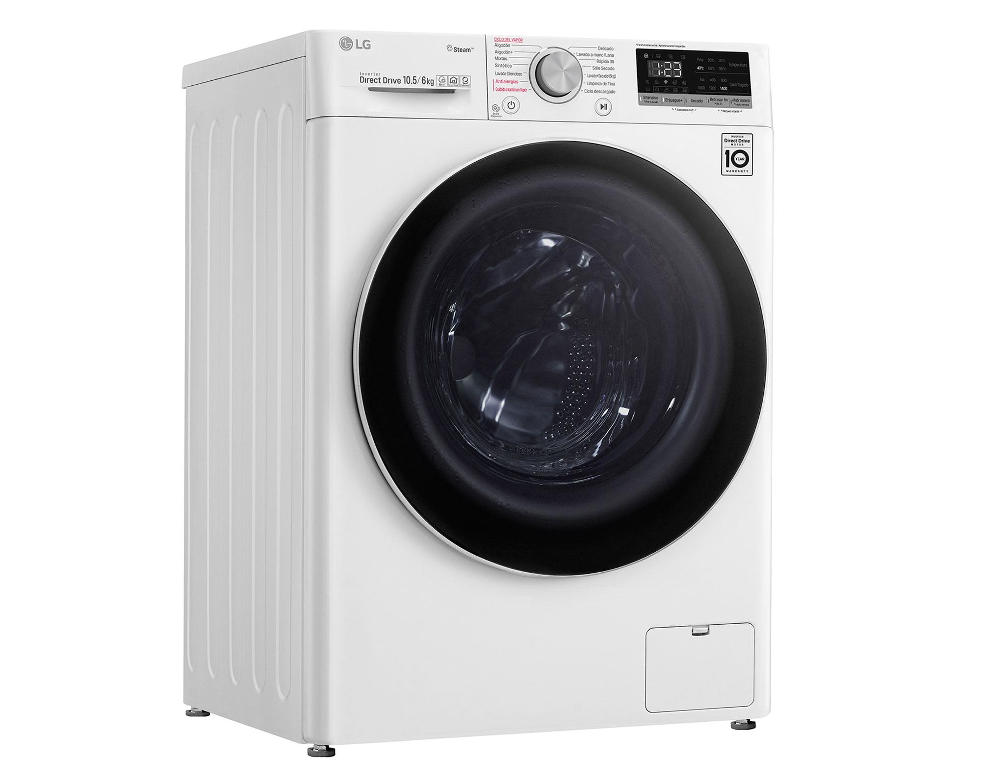 Lavadora secadora 10,5/6 kg WD10WVC4S6 blanco LG-3