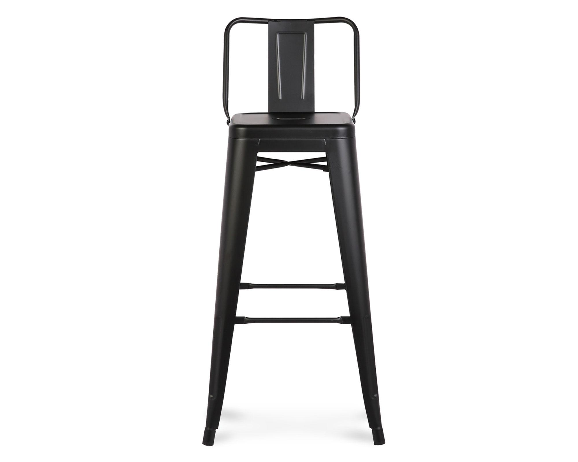 Taburete acero Tolix 76 con respaldo negro-0