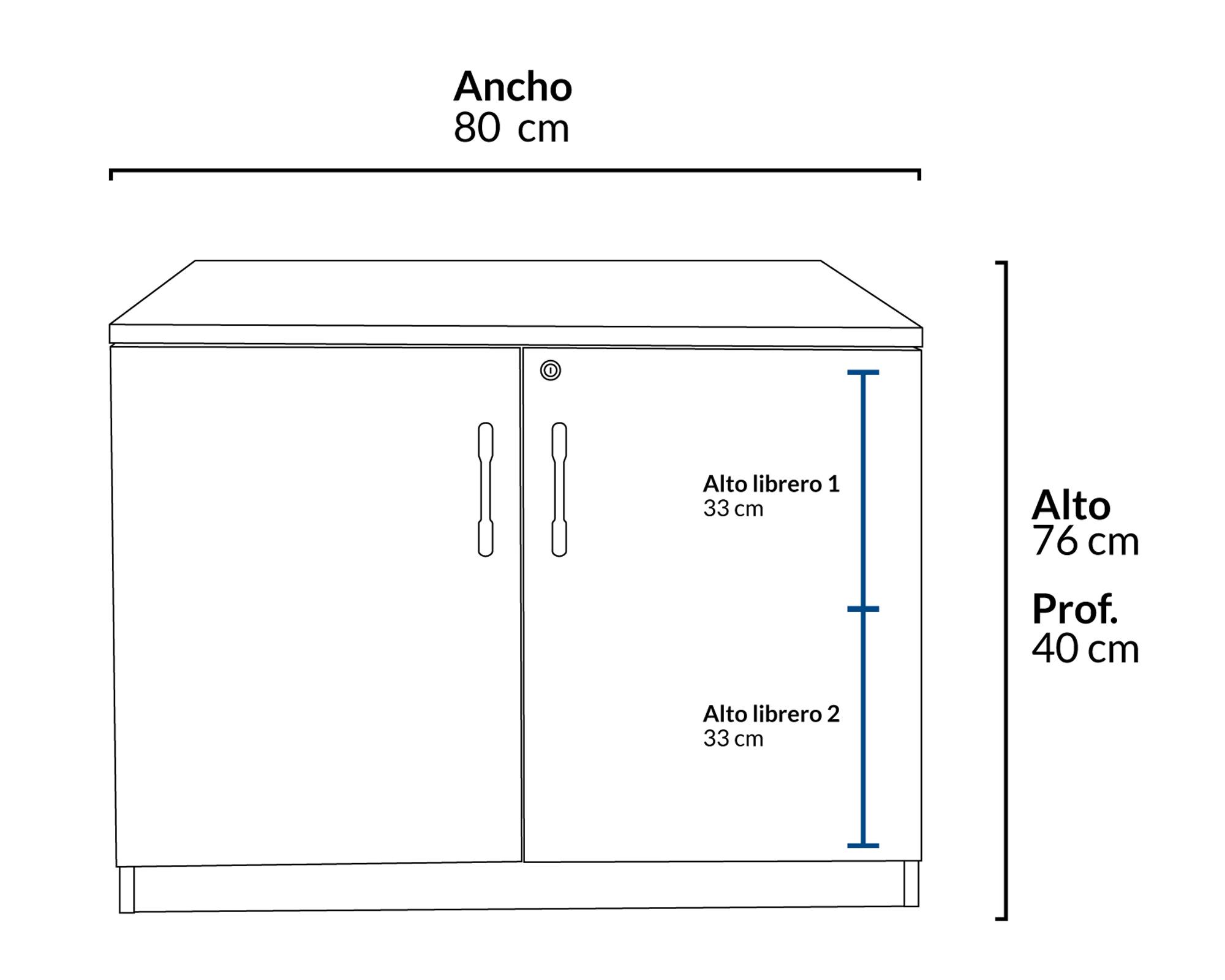 Gabinete bajo Office café oscuro/gris Form Office-3