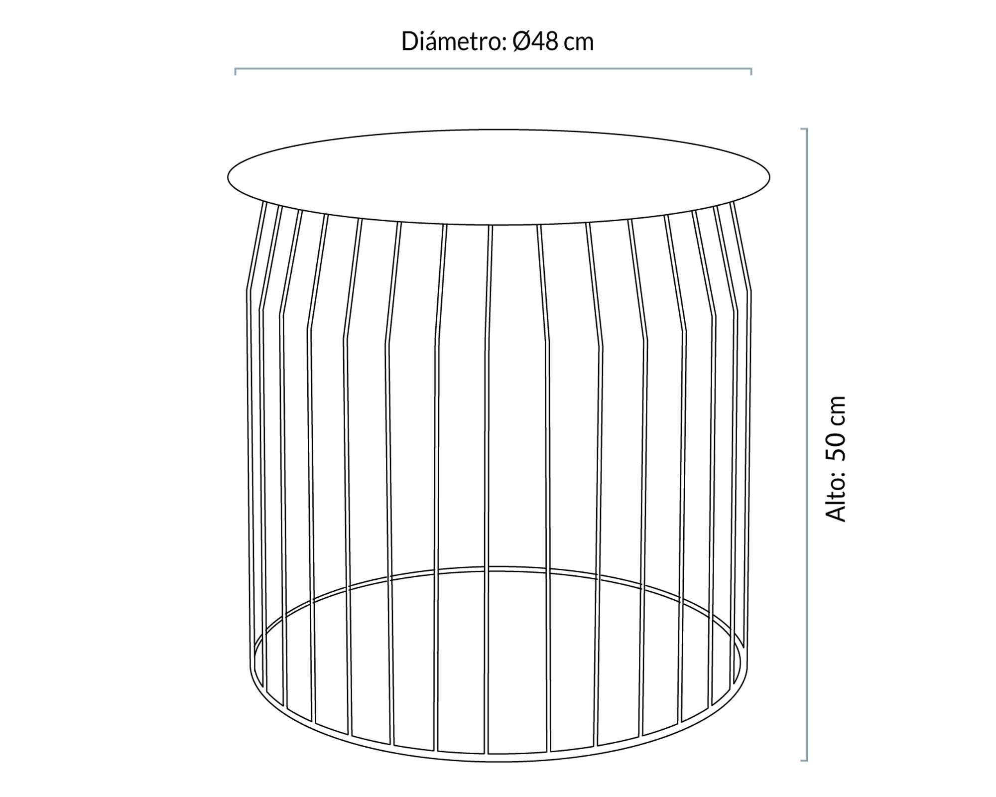 Mesa lateral 48 cm Wire negro Form Design-2