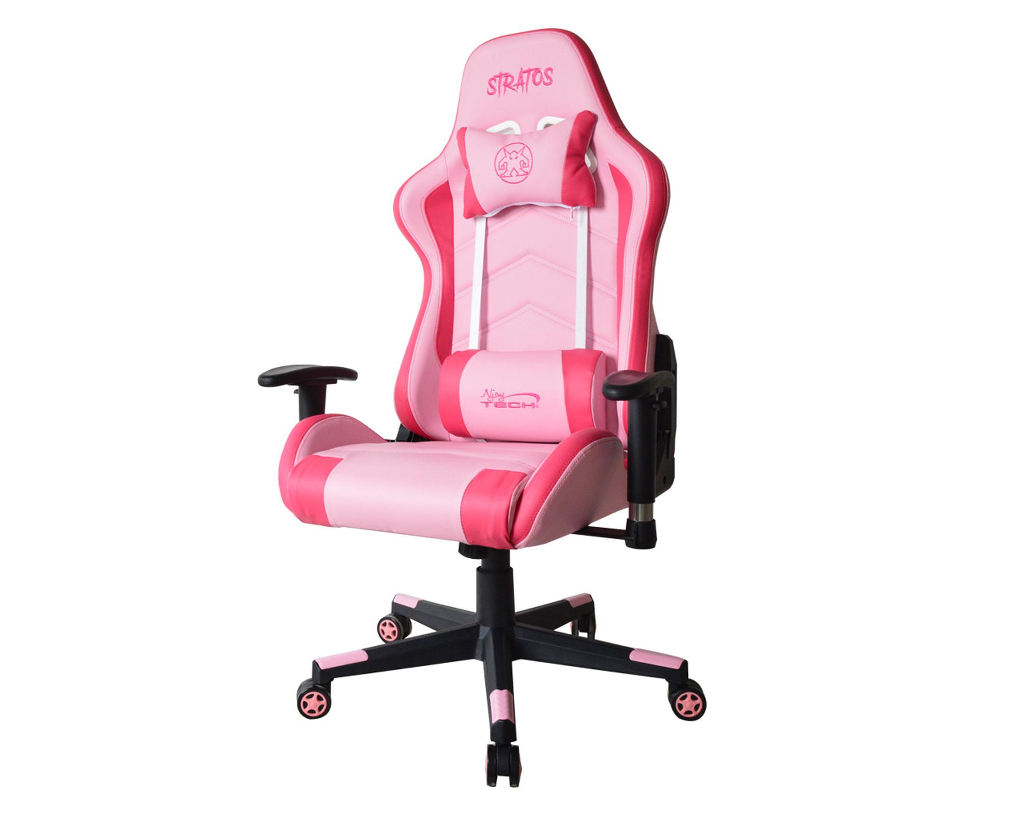 Silla gamer Stratos rosado NjoyTech-1