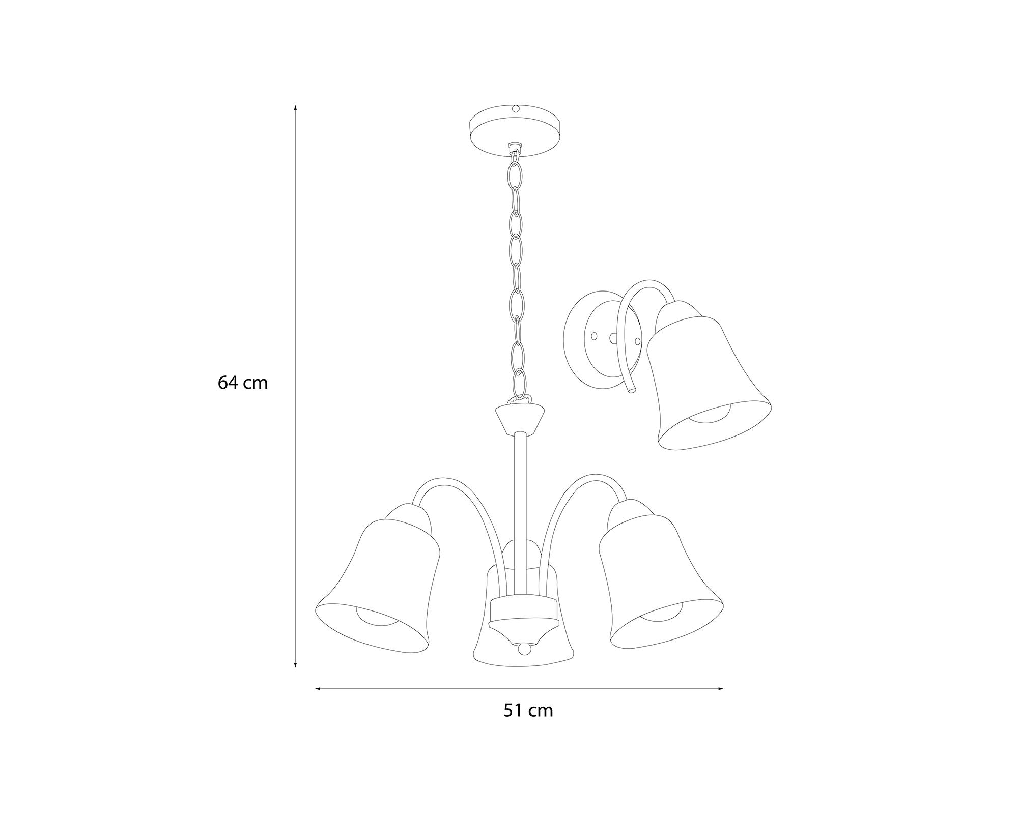 Lámpara colgar 3L E27 + 2 apliques Arabia Abitare-4